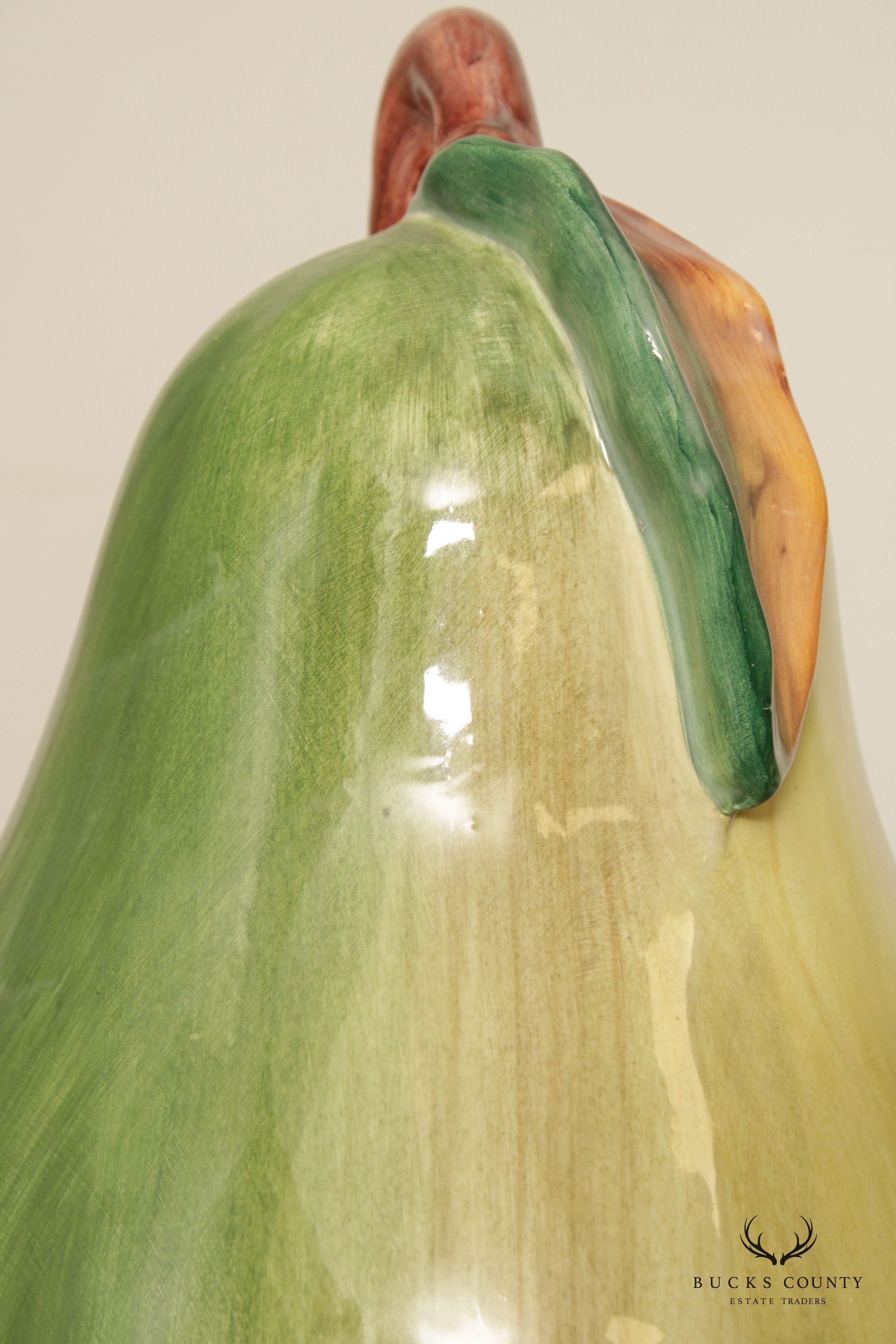 Vintage Italain Glazed Ceramic Decorative Pear
