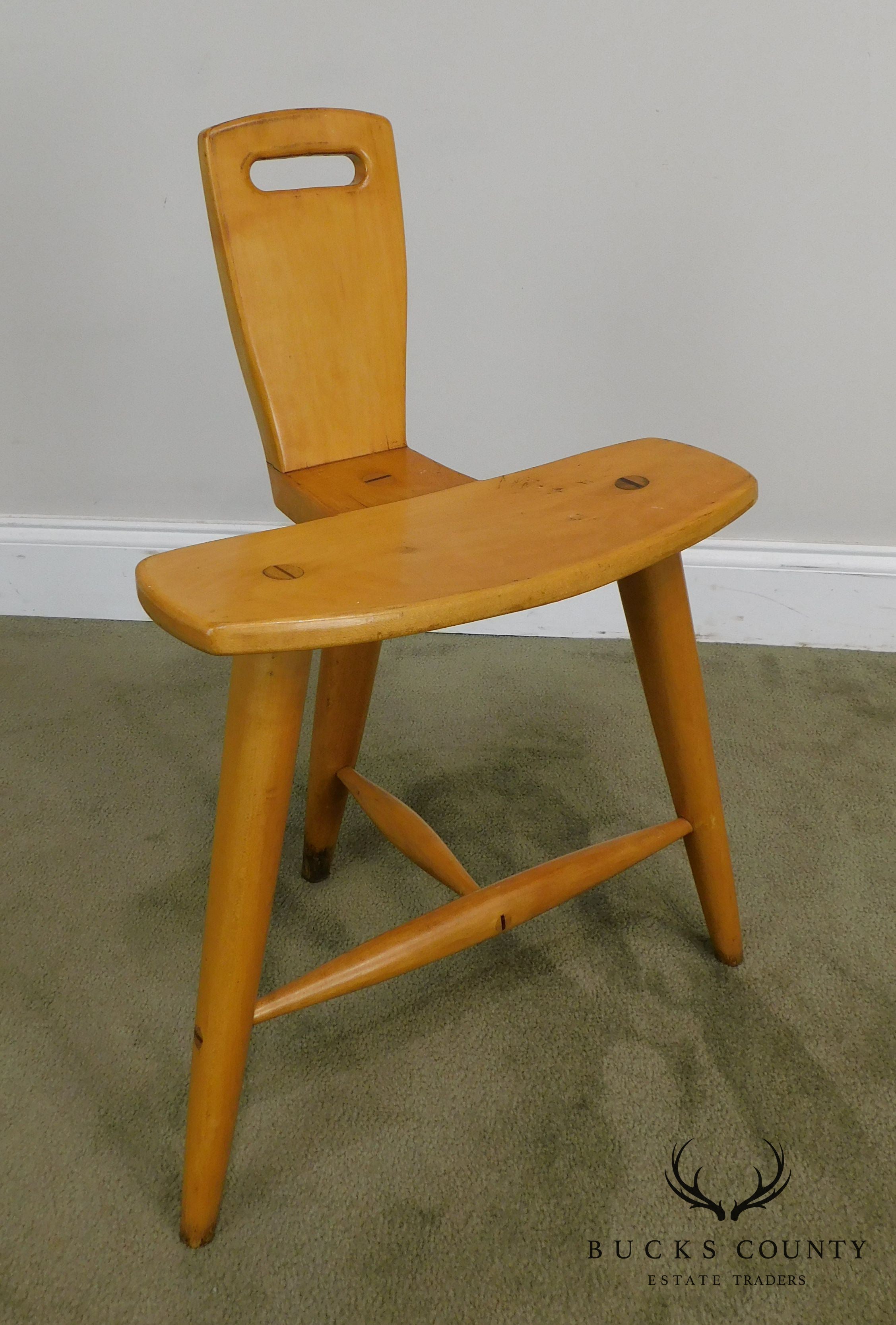 'W.B' Mid Century Modern Birch Wood Set of 4 'Birthing-Chair' Inspired Chairs