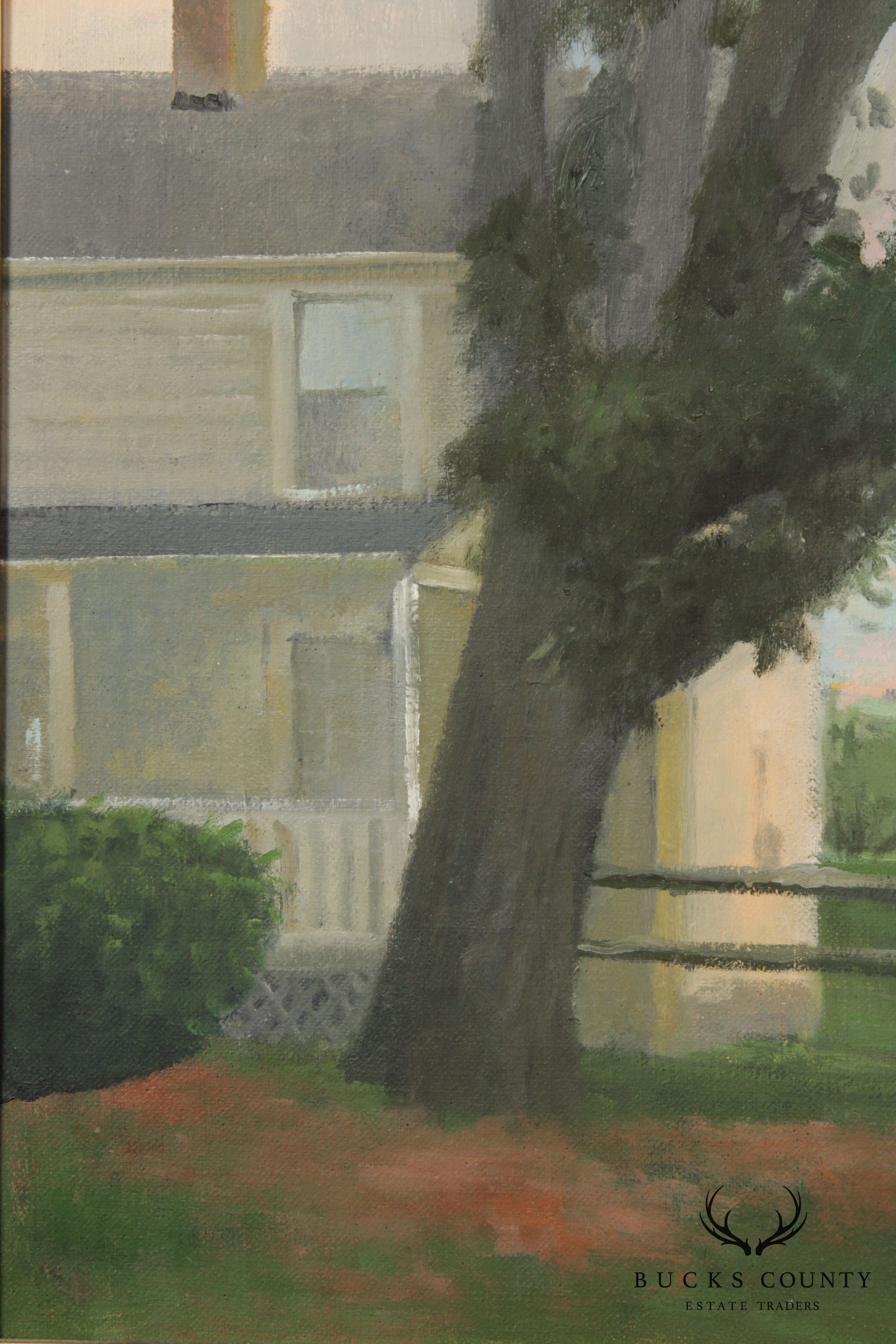 Dori Spector 'Farm House Landscape' Original Oil Painting