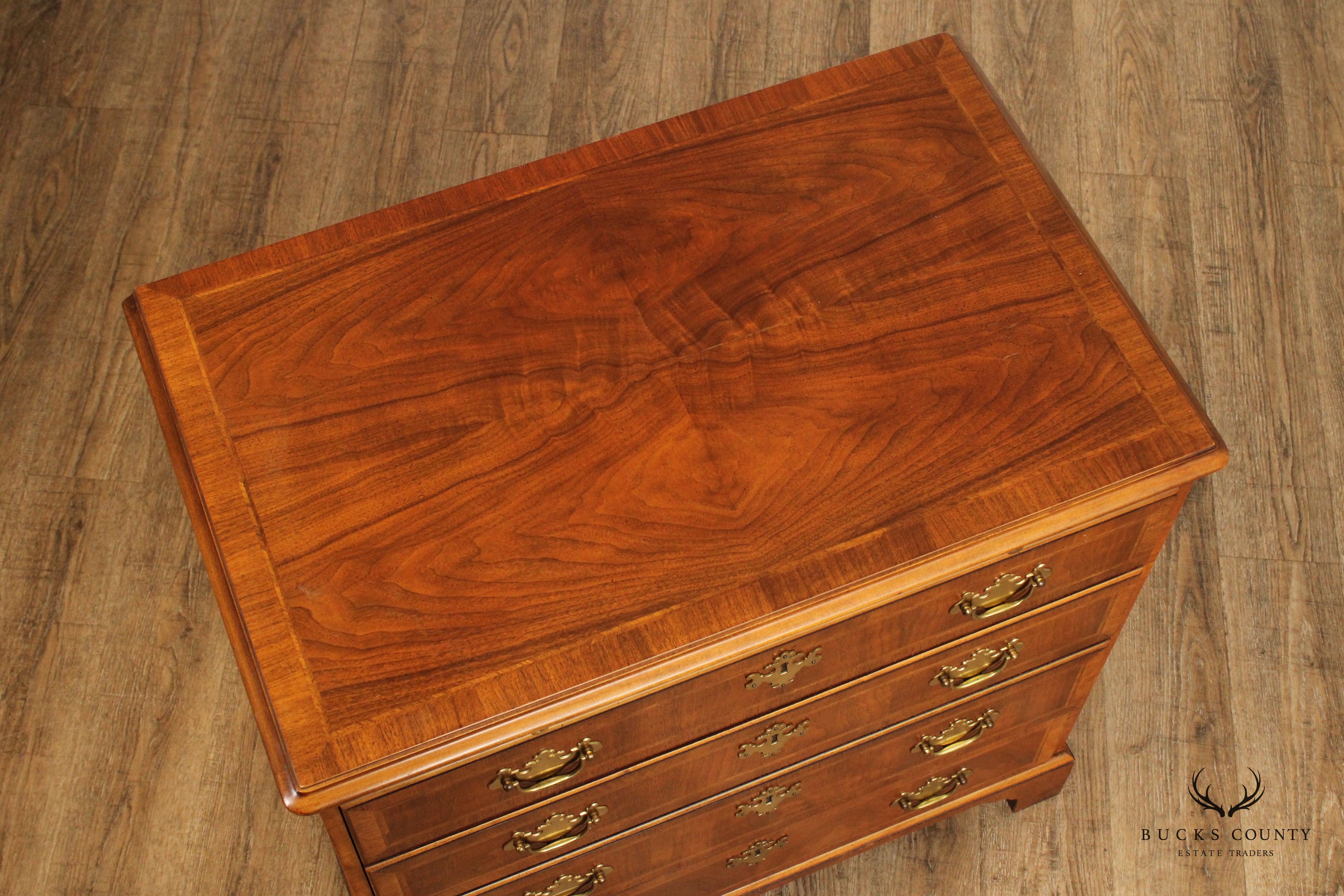 Baker Chippendale Style Walnut TV Chest