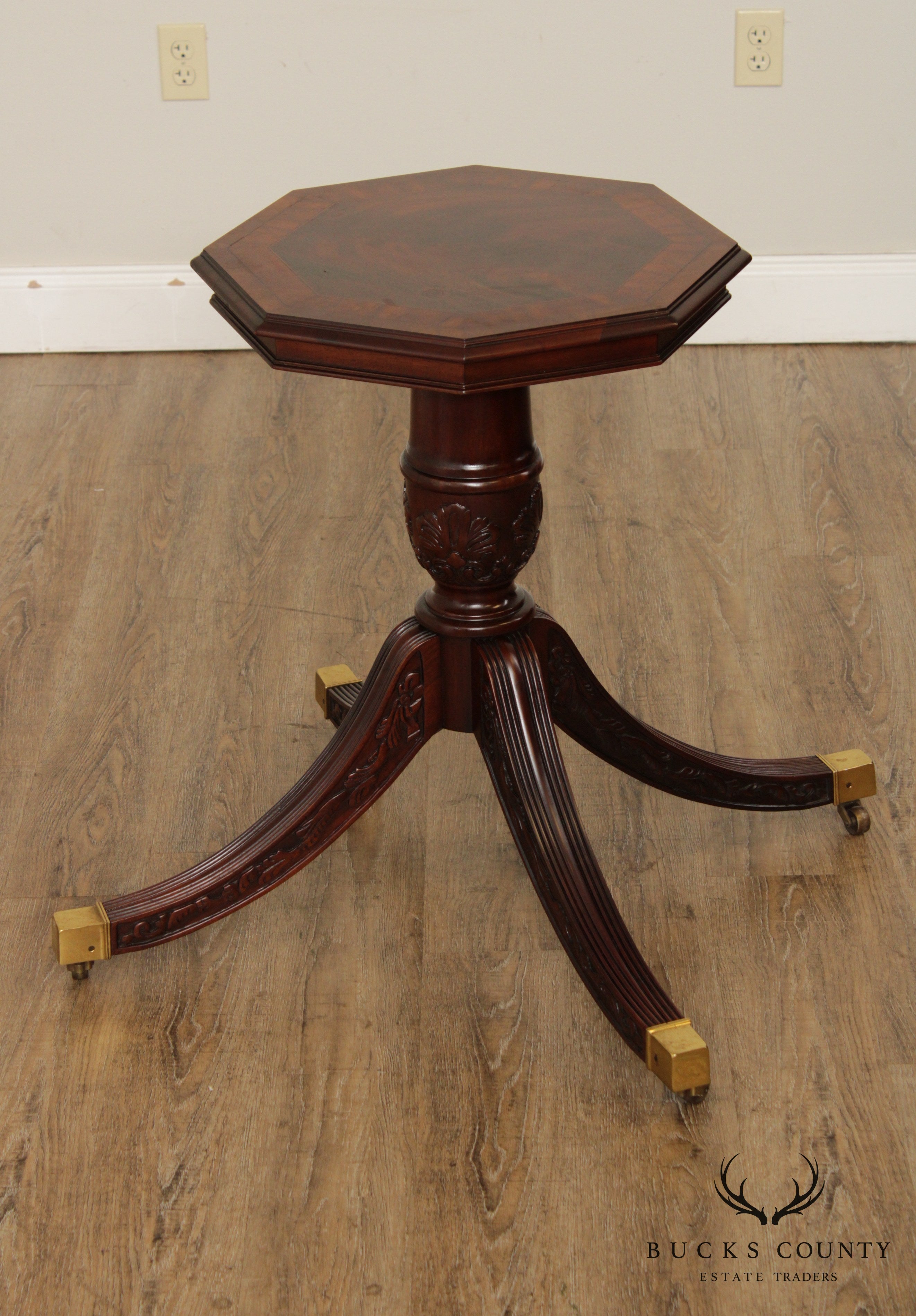 Georgian Style Banded Mahogany Octagonal Table Base