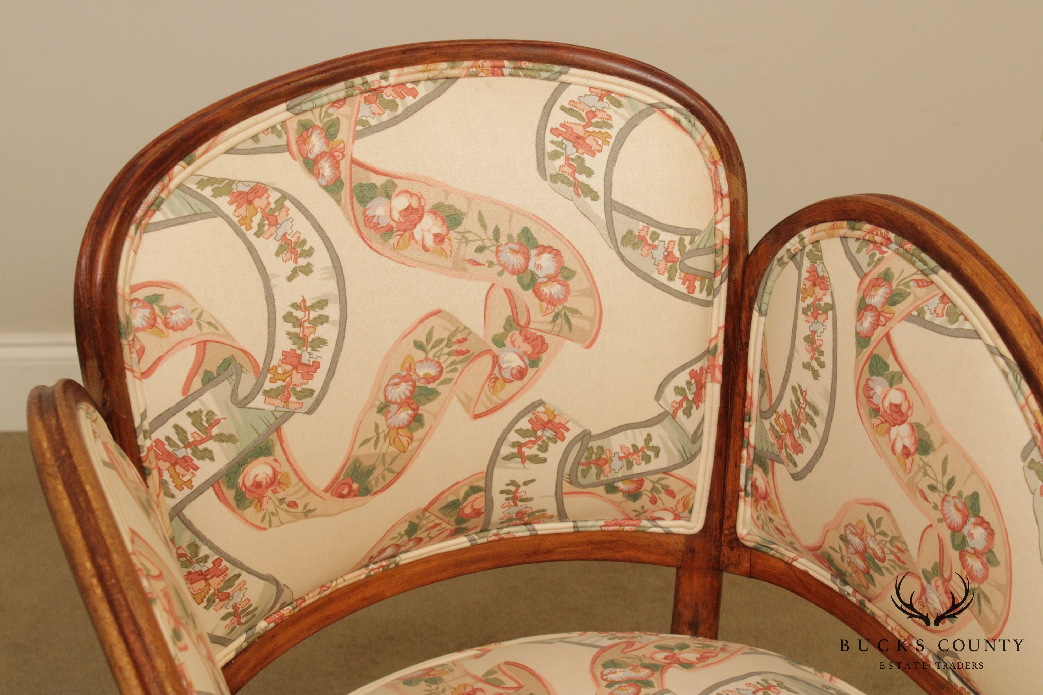 Art Nouveau Antique Pair Bentwood Armchairs