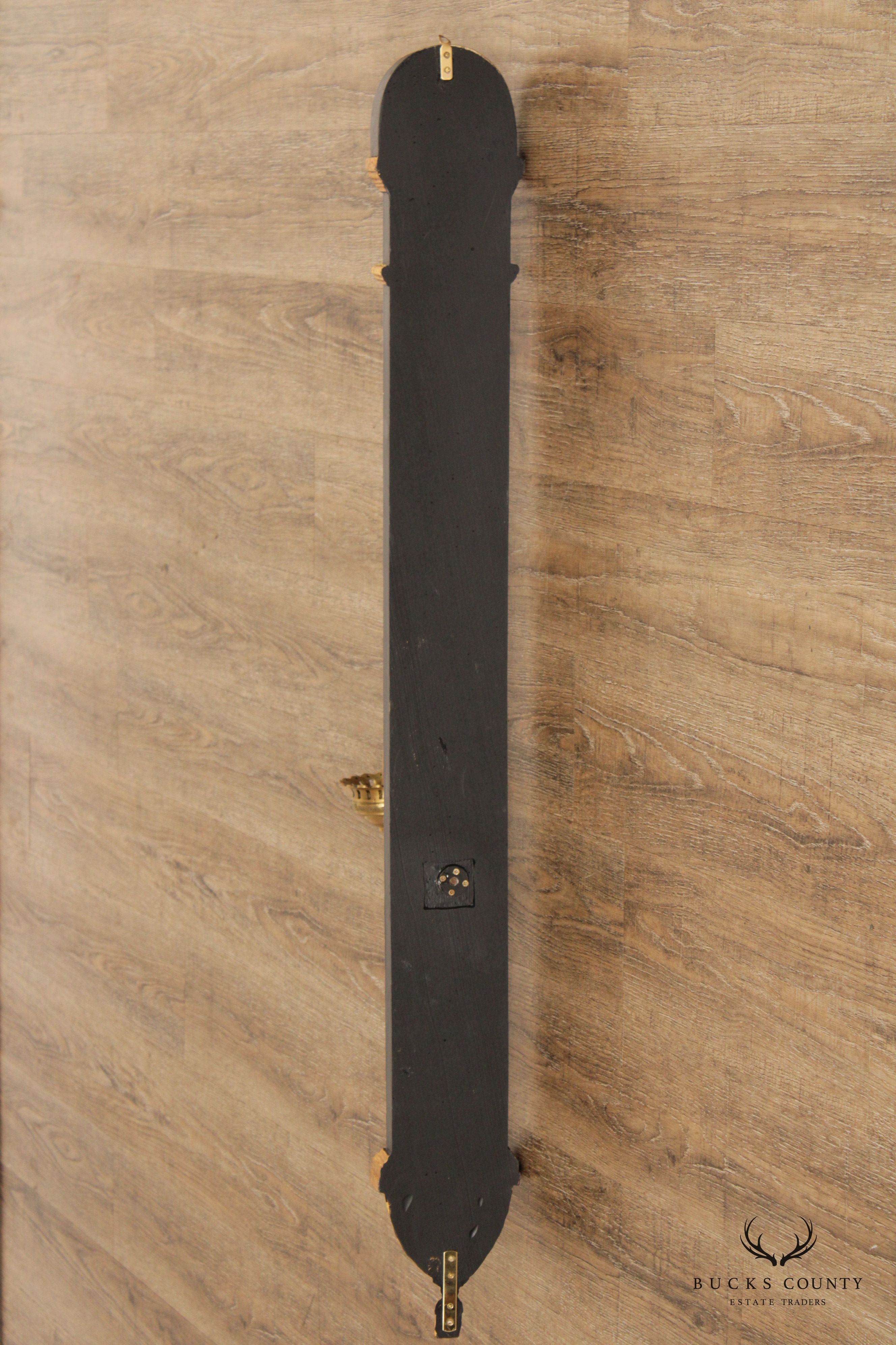 Egyptian Revival Style Pair of Partial Gilt Wall Sconces