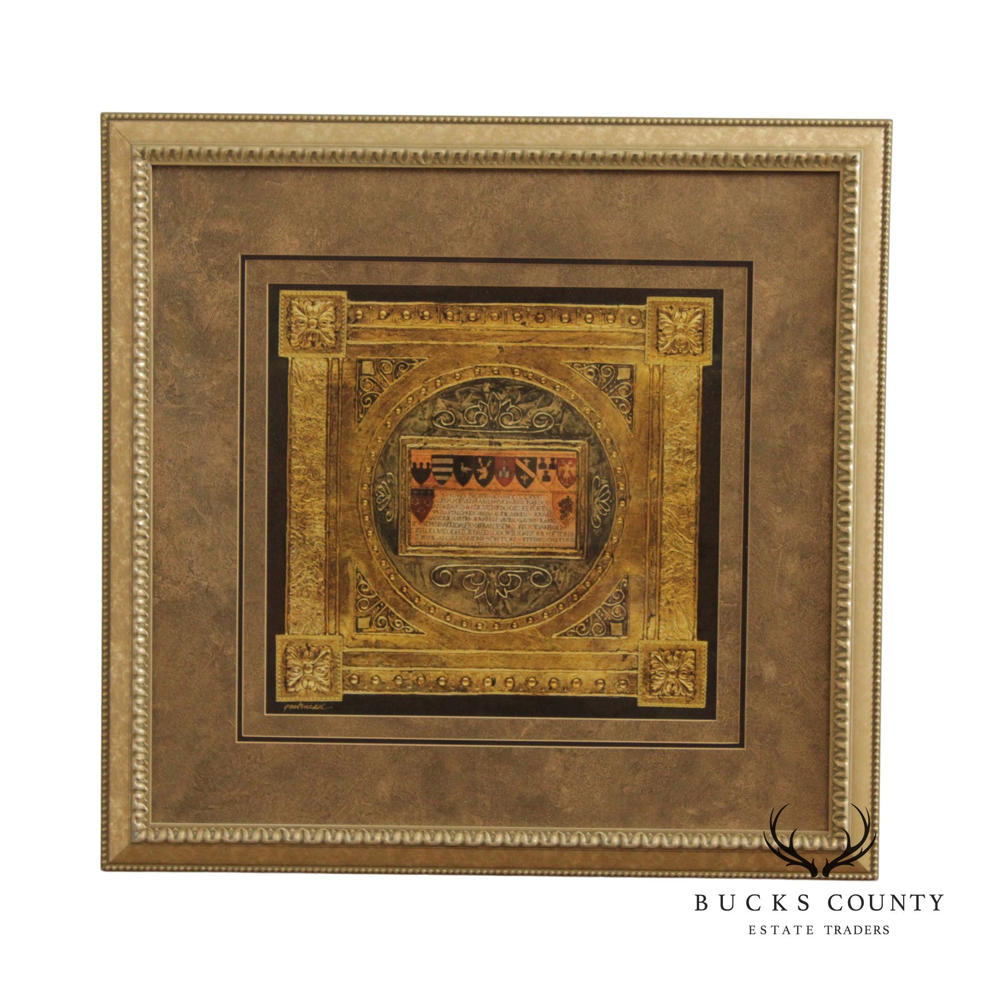 Italian Medieval Style Architectural Collage Giclee Print, Signed