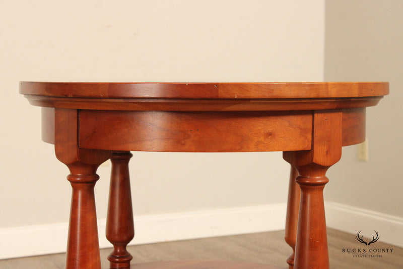 Harden Solid Cherry Round Three-Tier Side Table