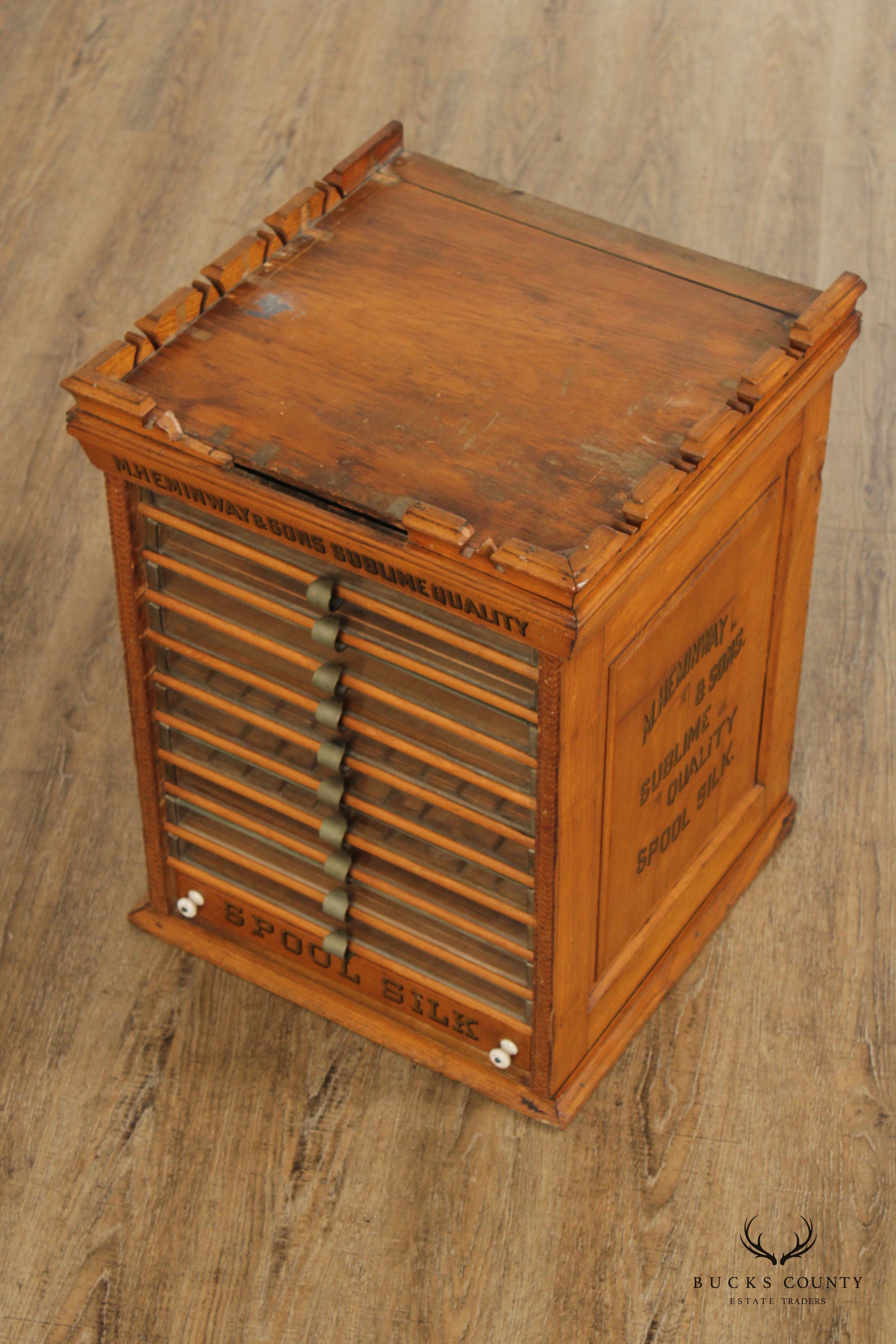 M. Heminway & Sons Antique Spool Cabinet