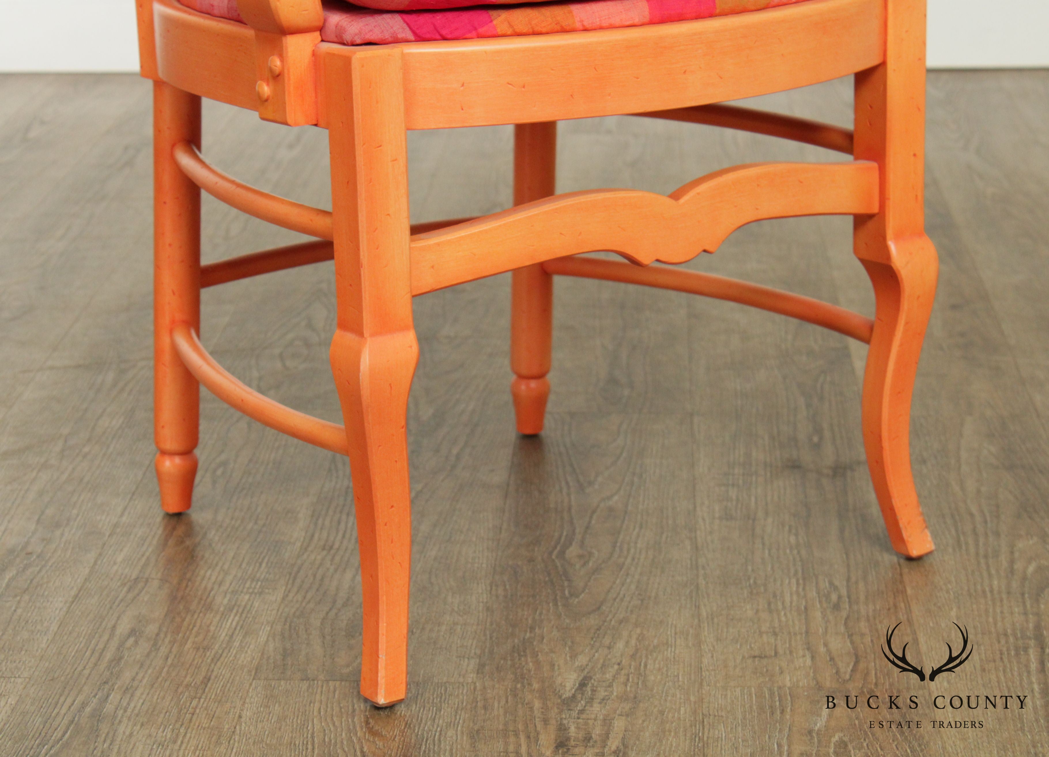 Colorful Vintage Custom Quality French Country Style Set 6 Dining Chairs