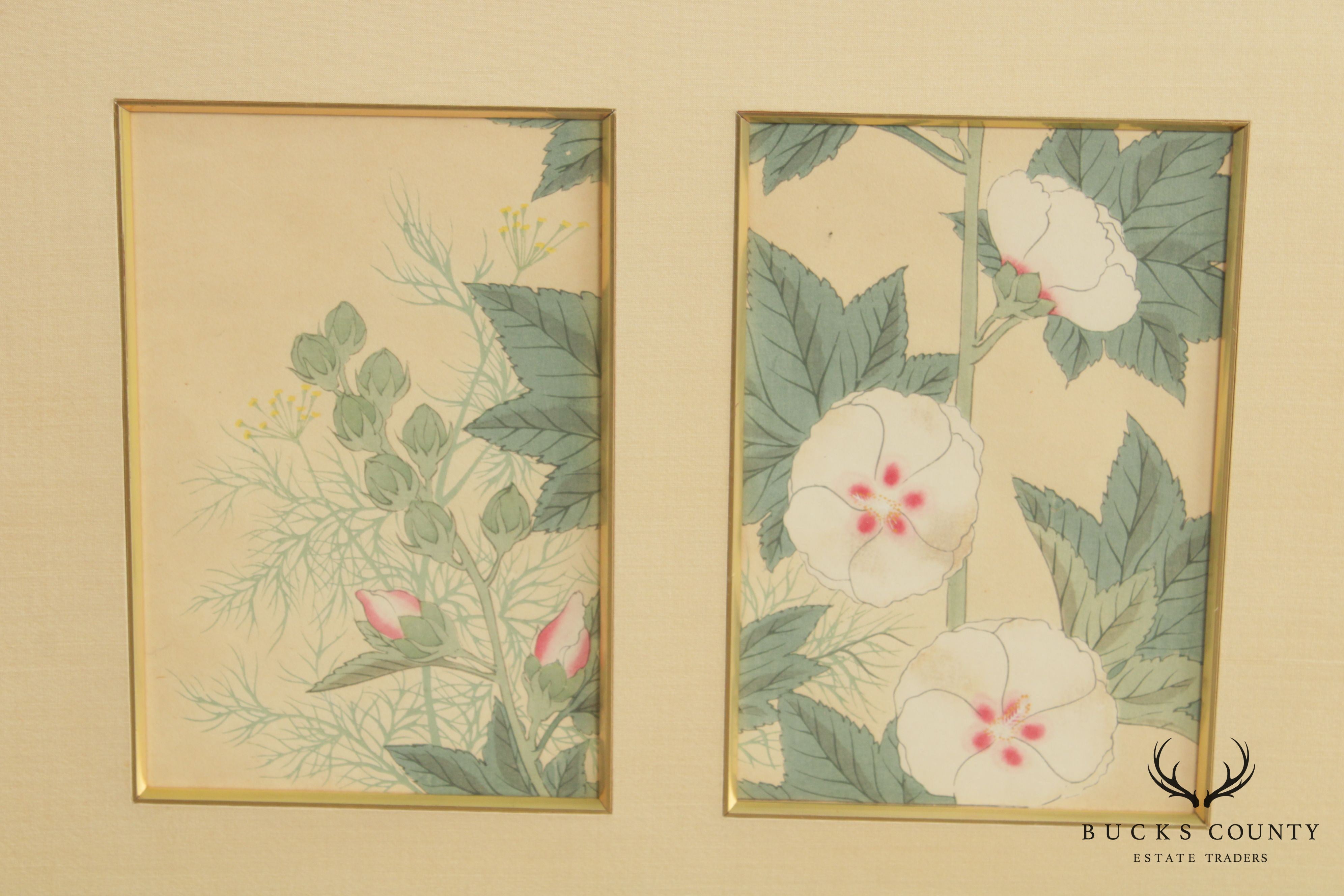 Vintage Asian Style Custom Framed Floral Print