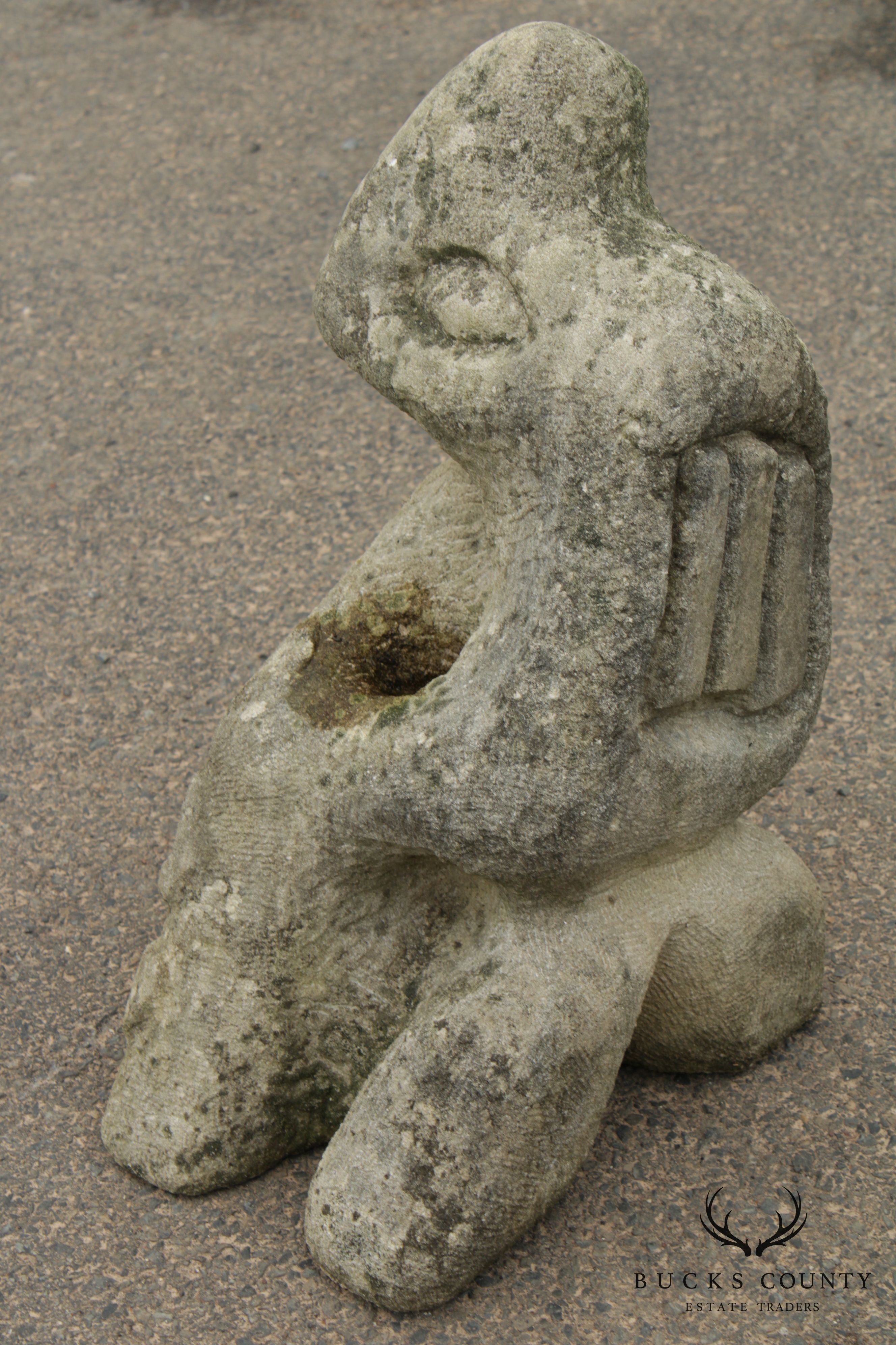 Mid-Century Modern Carved Sandstone Garden Sculpture
