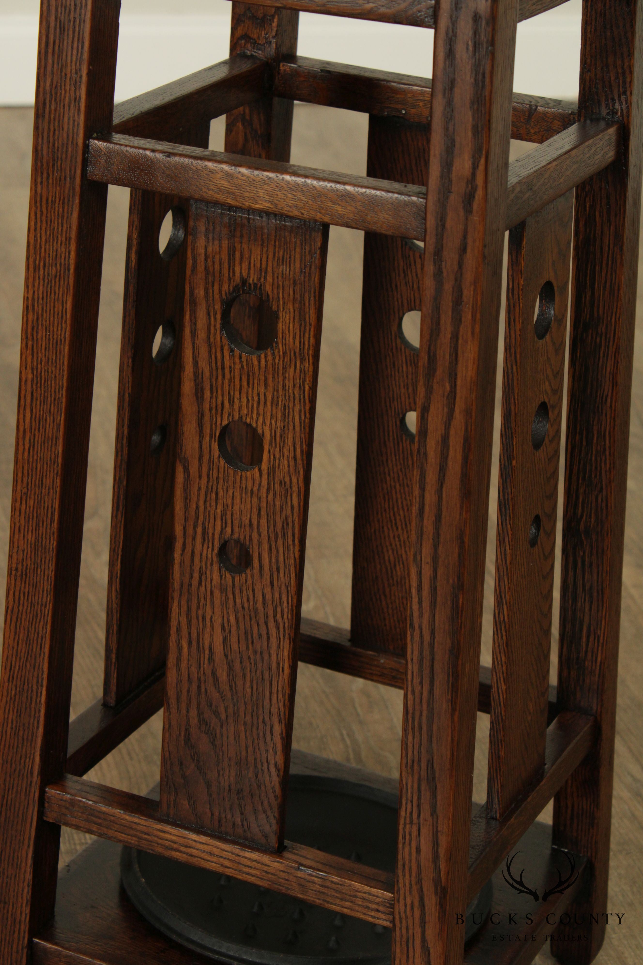 Antique Mission Oak Umbrella Stand