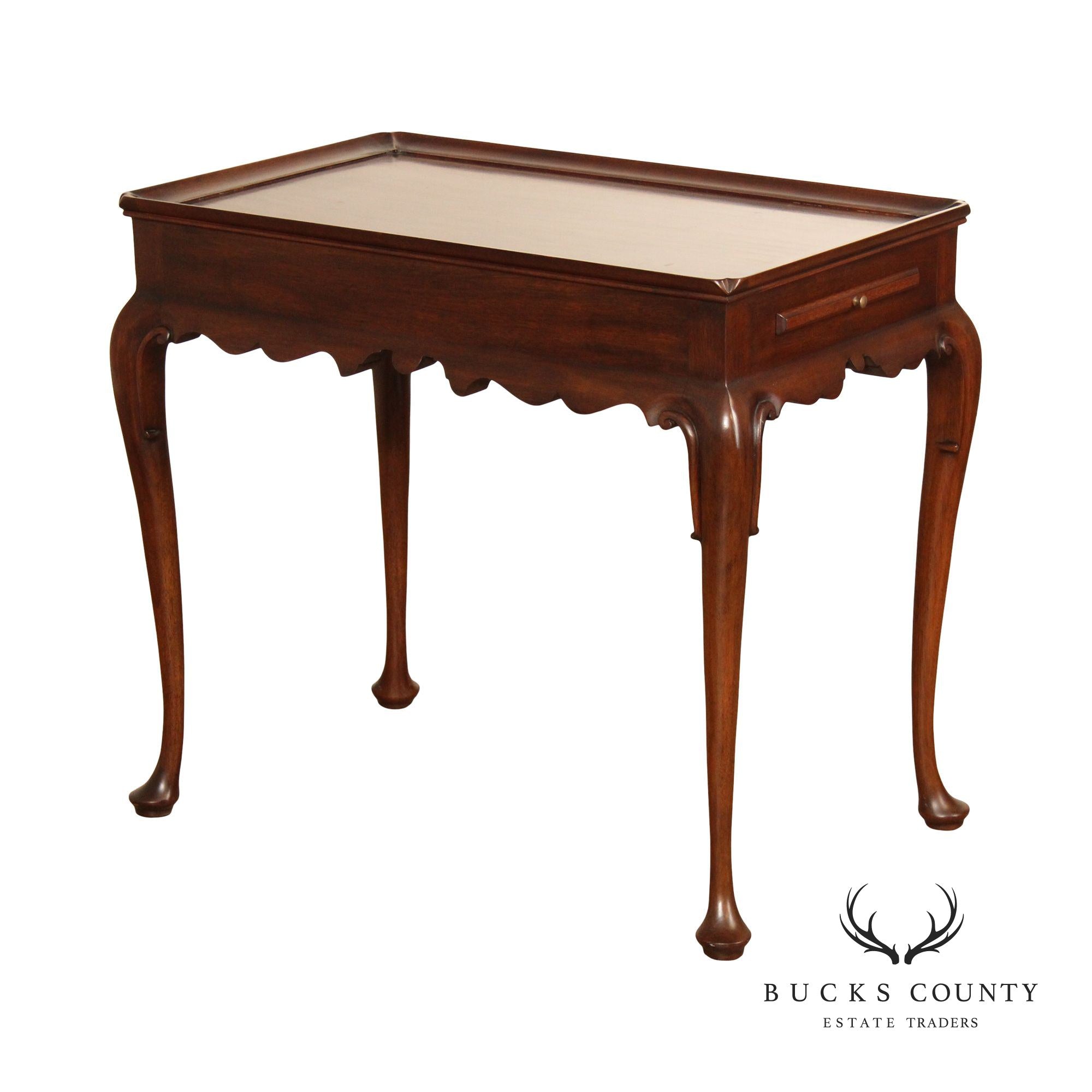 Henkel Harris Queen Anne Style Mahogany Side Table