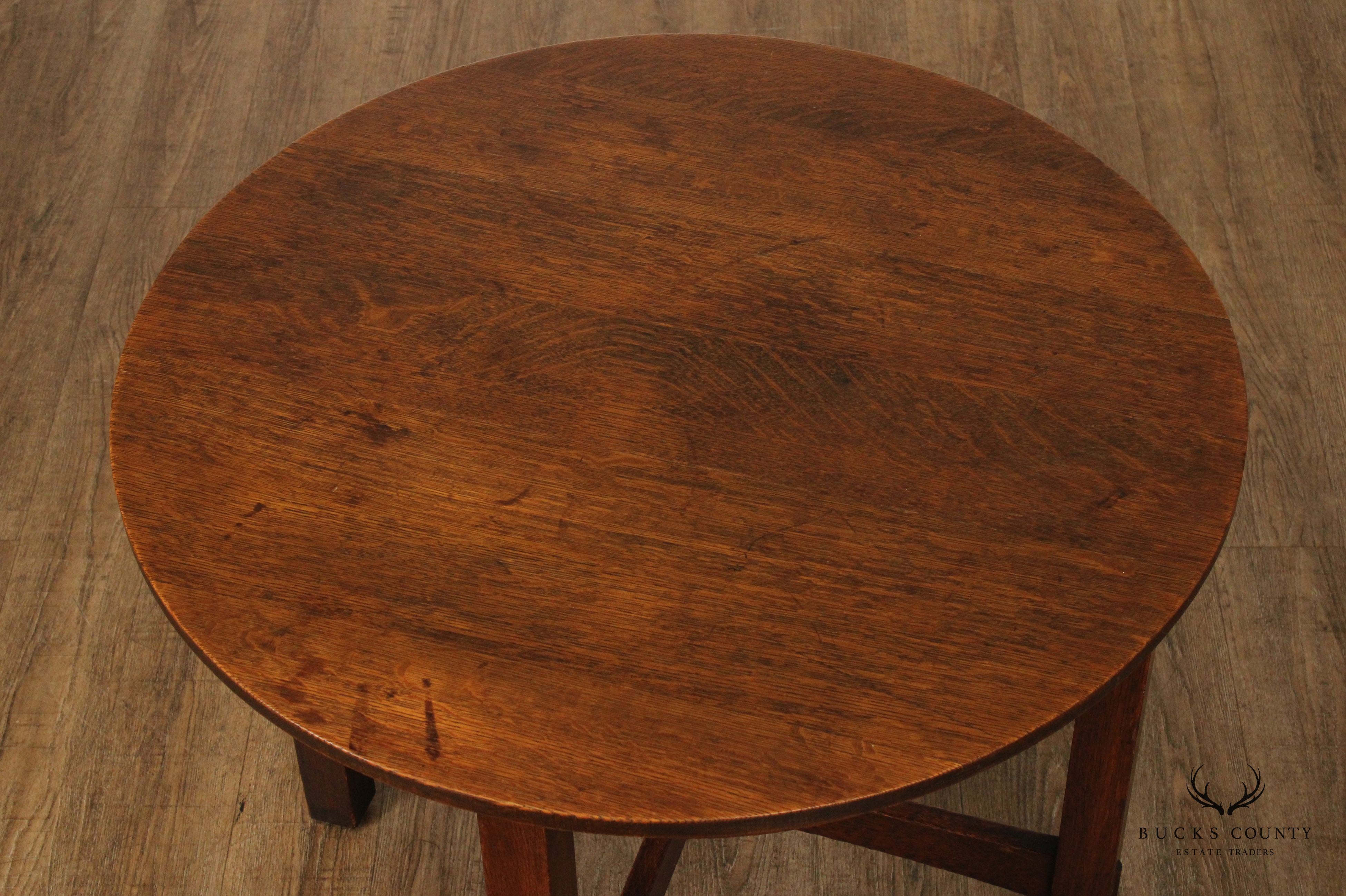 L & J G Stickley Antique Mission Oak Lamp Table