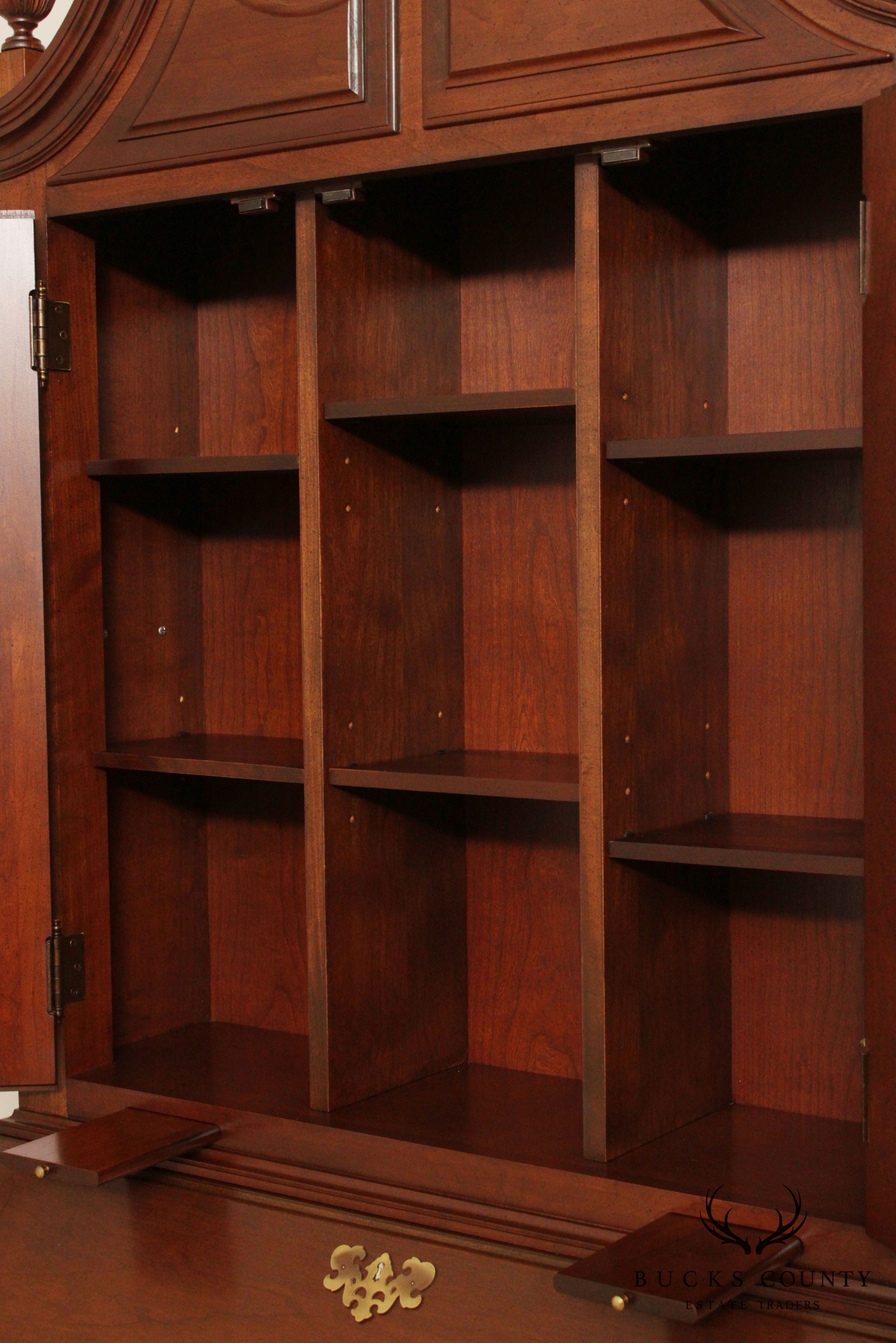 Maddox Chippendale Style Block Front Cherry Secretary Desk