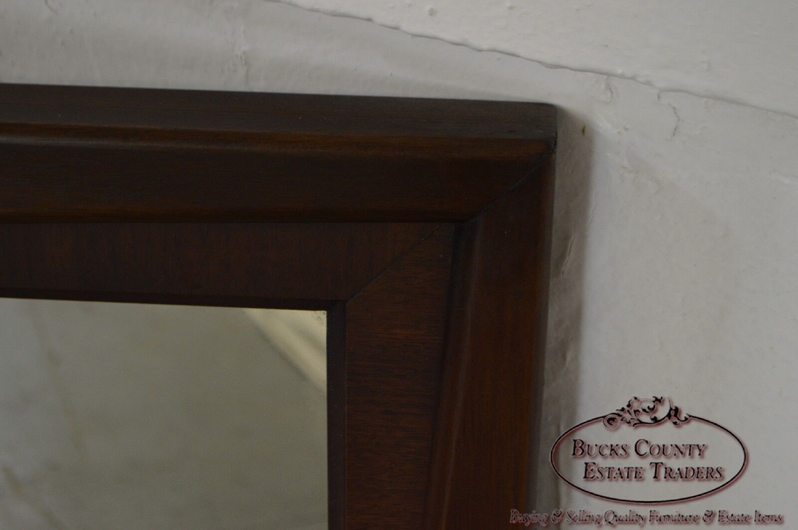 Mid Century Modern Walnut Frame Rectangular Wall Mirror