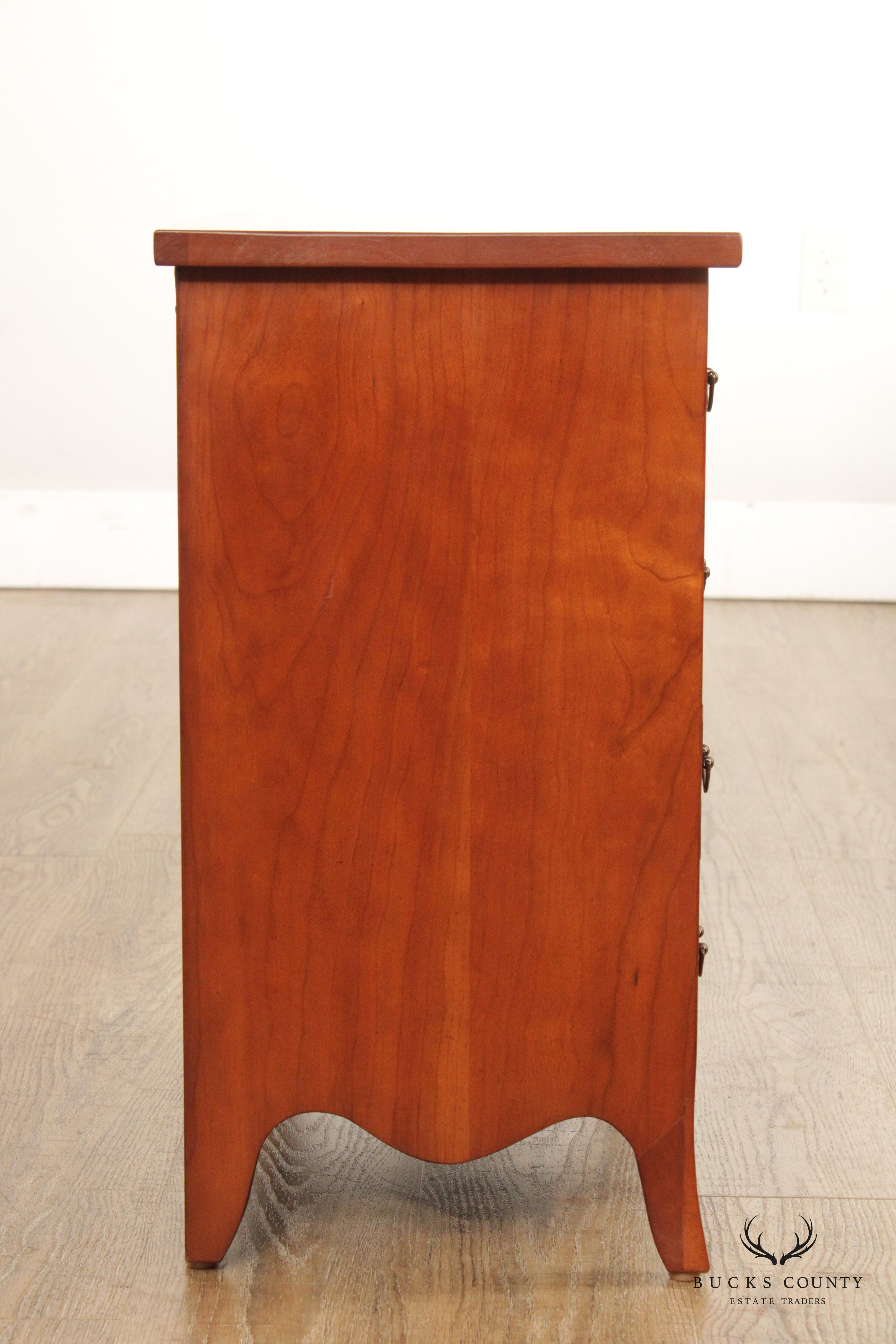 Custom Quality Hepplewhite Style Cherry Inlaid Diminutive Chest of Drawers