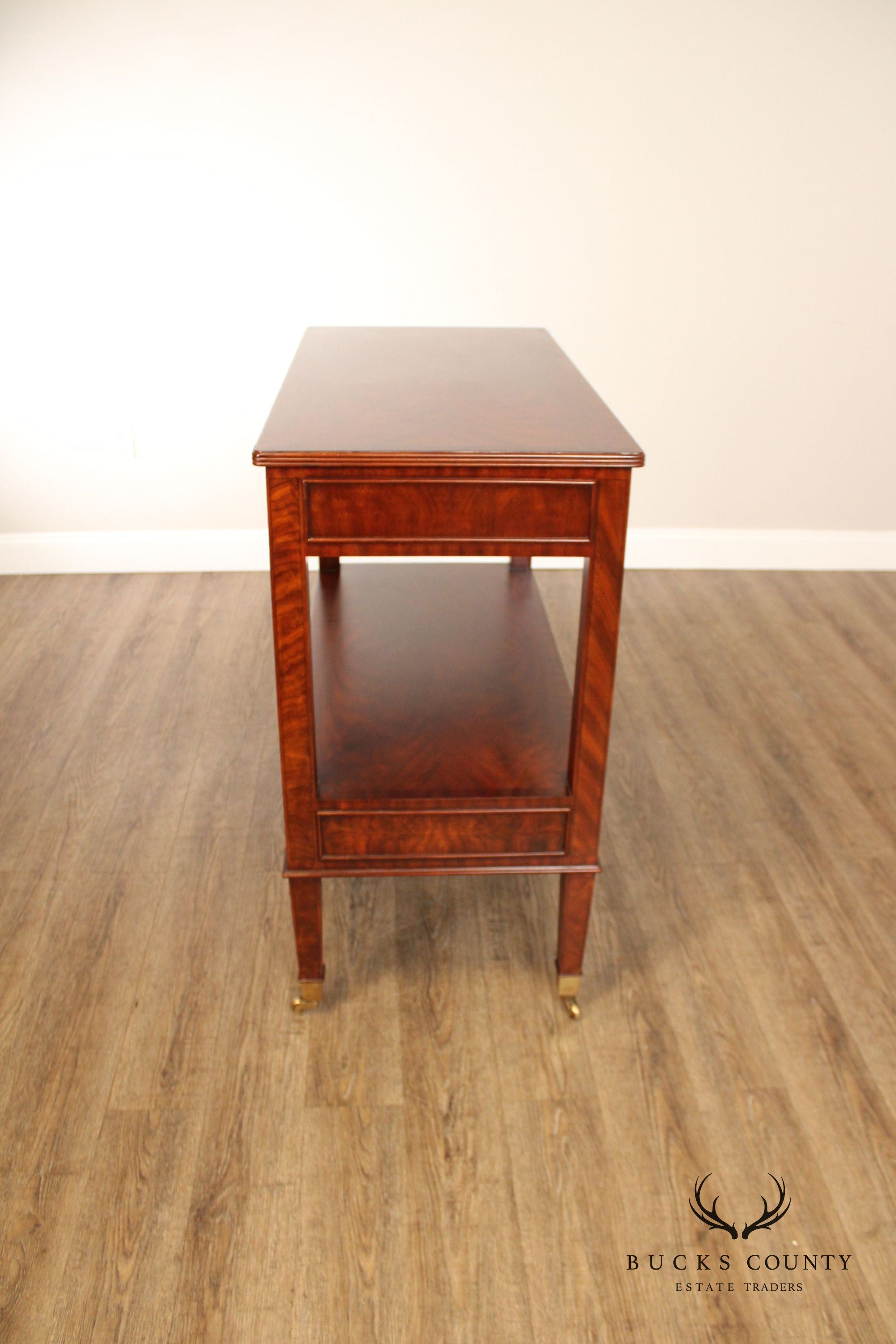 Maitland Smith Regency Style Inlaid Mahogany Two-Tier Server