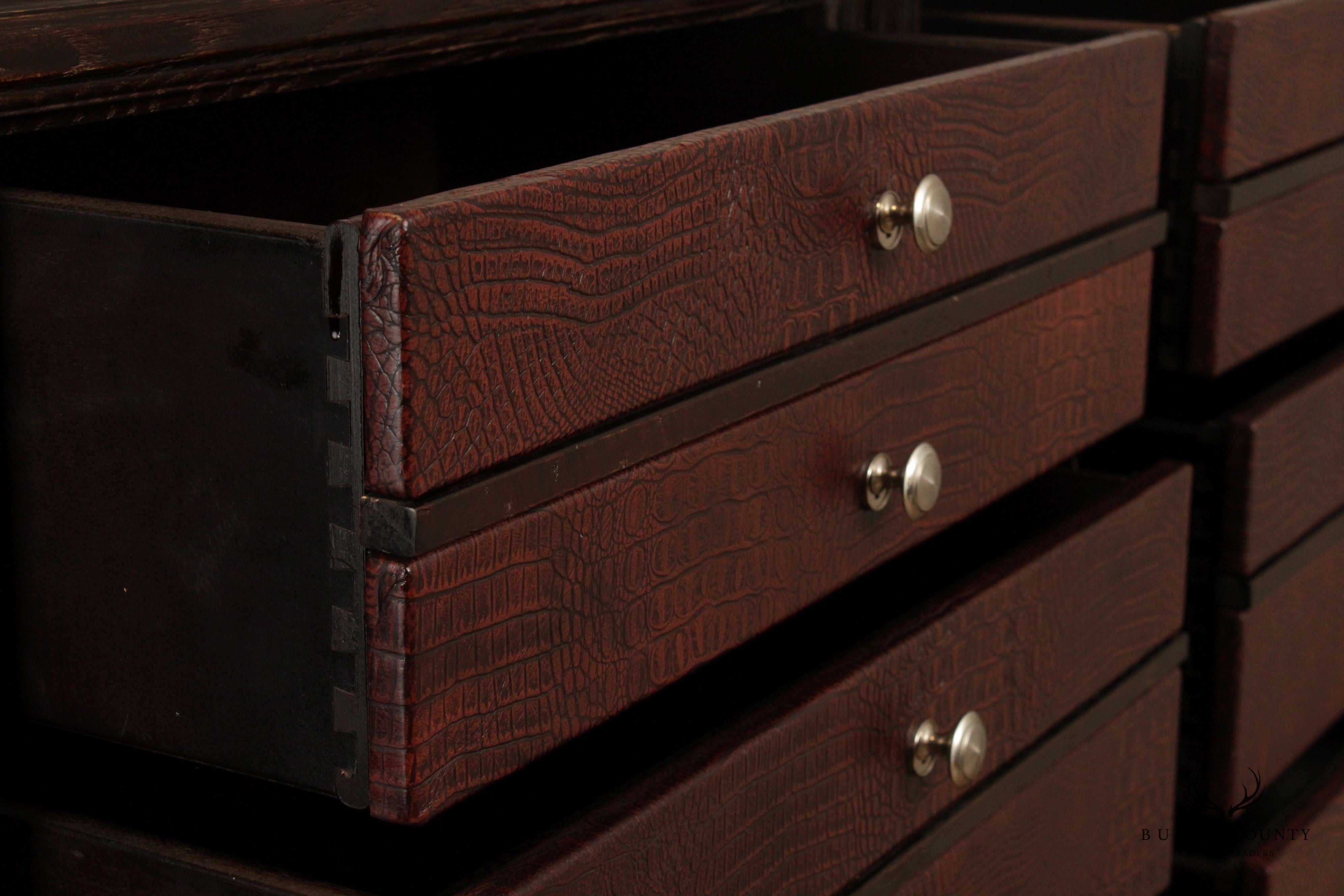 Drexel Heritage Contemporary Style Faux Alligator Haberdashery Chest