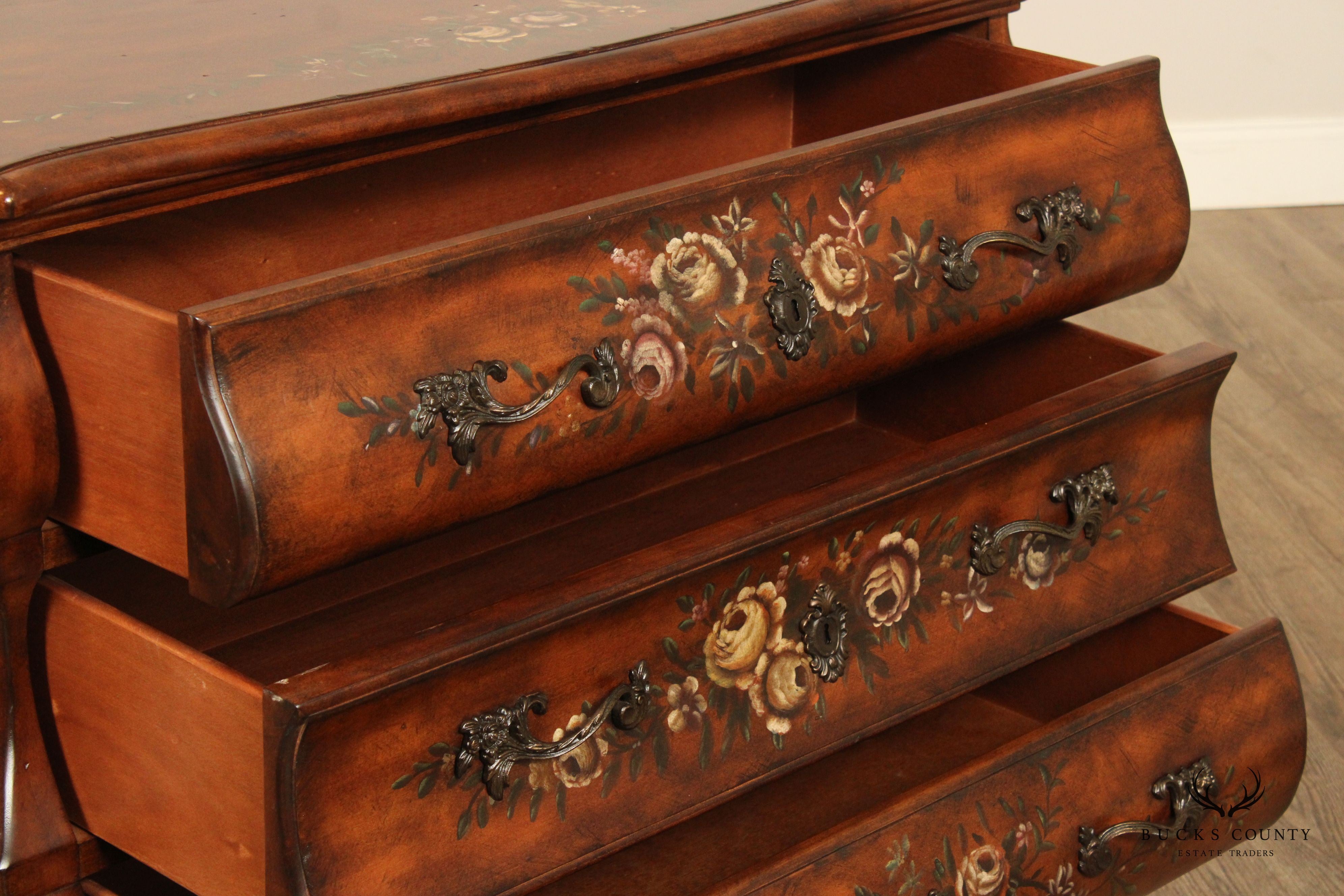 Ethan Allen Paint Decorated 'Tuscany' Bombe Chest