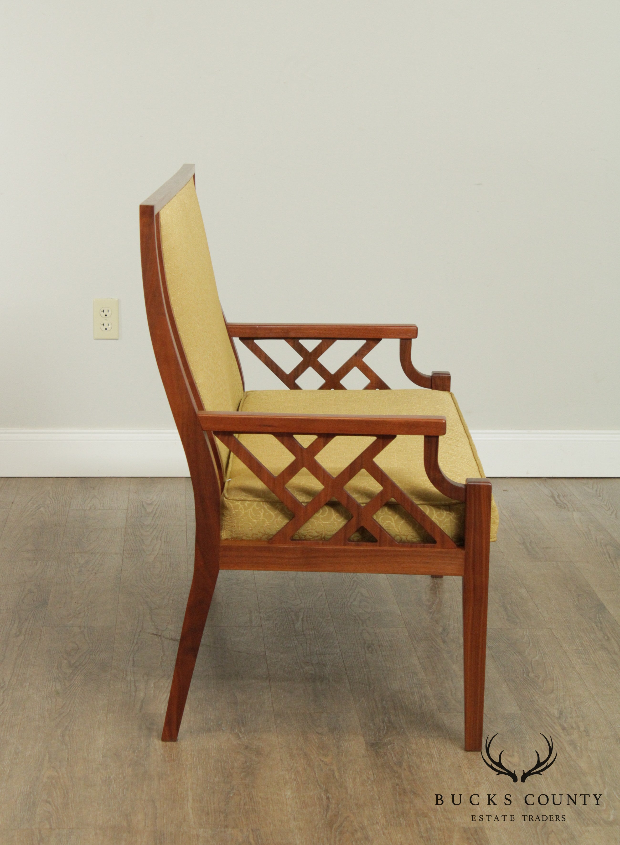 Mid Century Modern Custom Quality Pair Walnut Settees