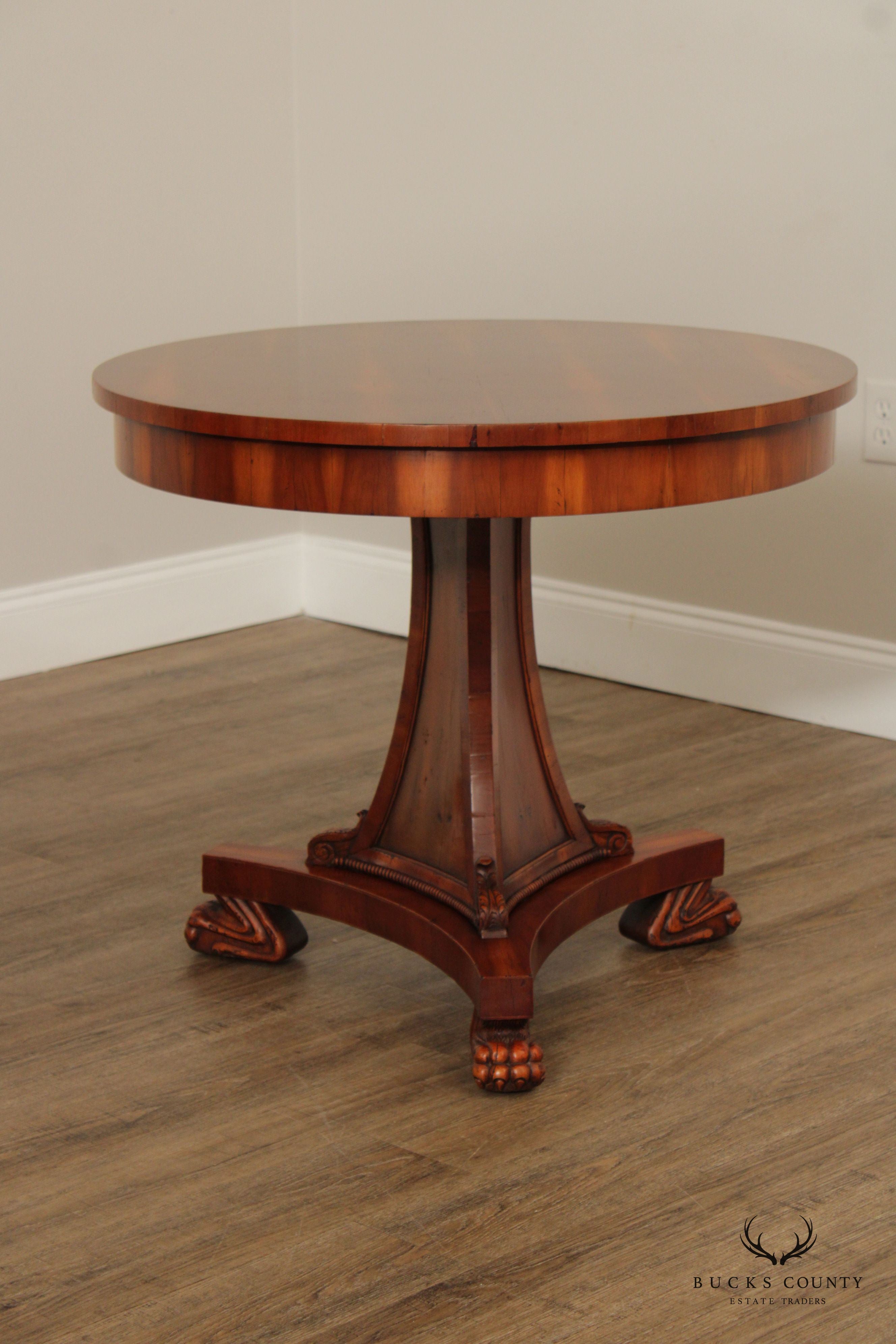 Alfonso Marina Empire Style Round Accent or Center Table