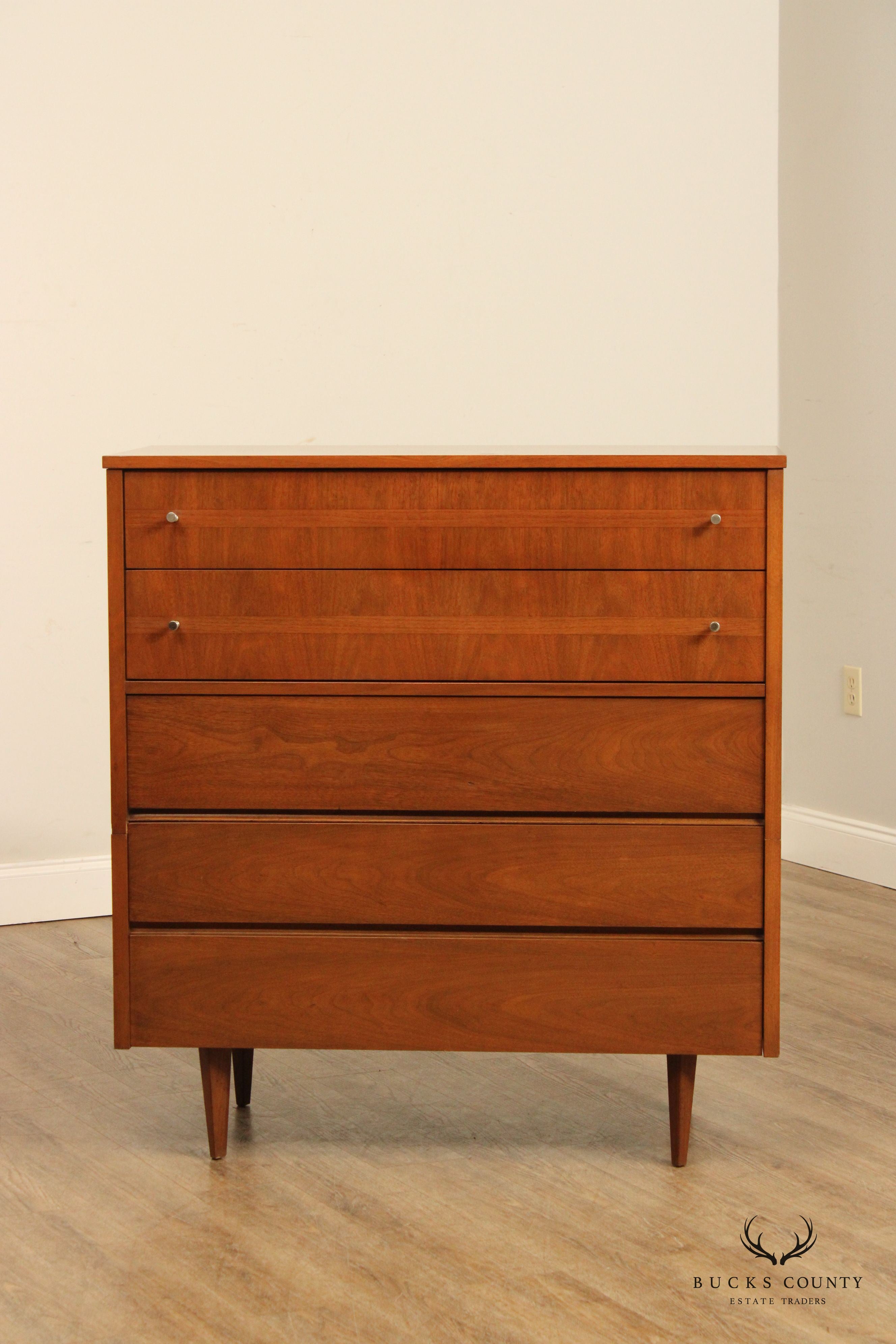 Mid Century Modern Walnut Highboy Chest of Drawers