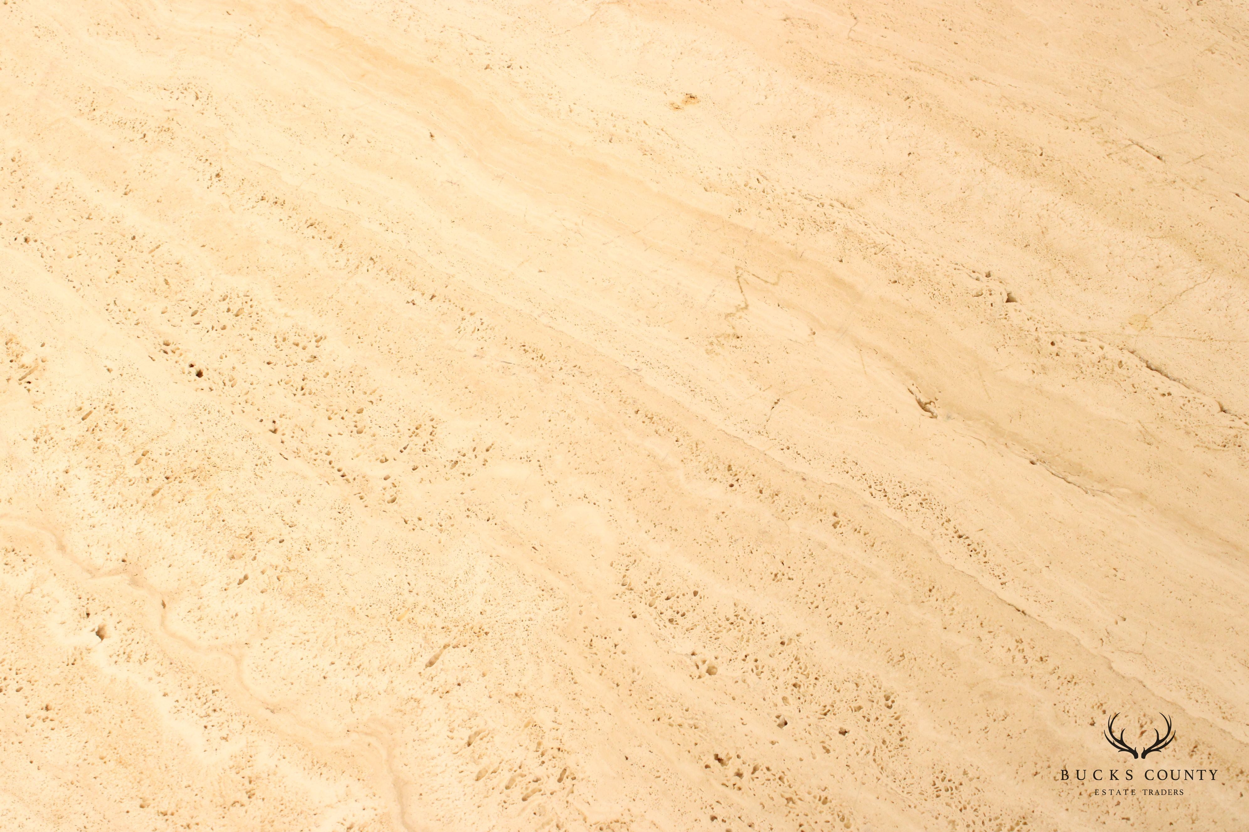 LaBarge Italian Style Travertine Top Coffee Table