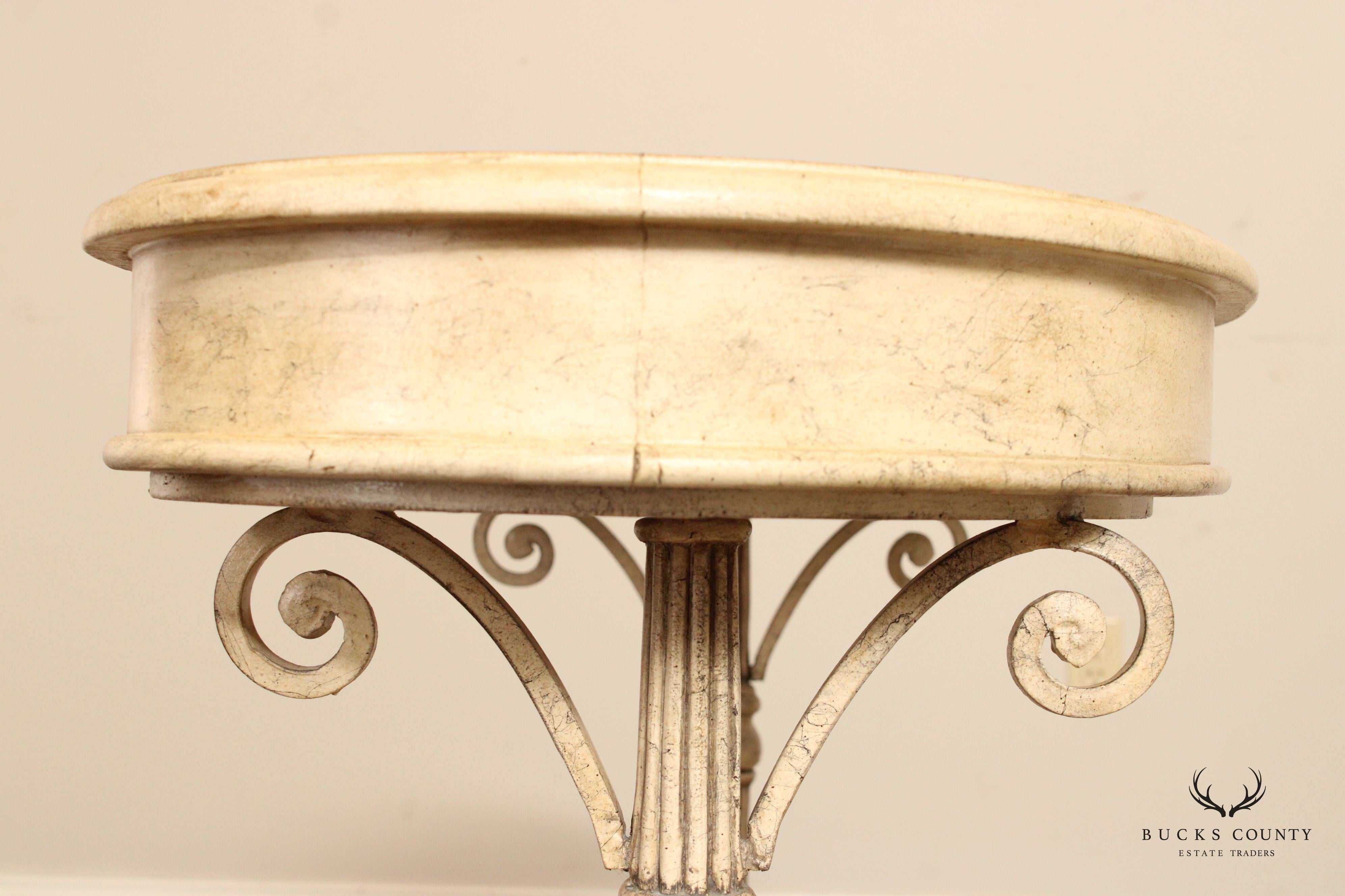 Victorian Style Distress Painted Kidney Form Writing Desk