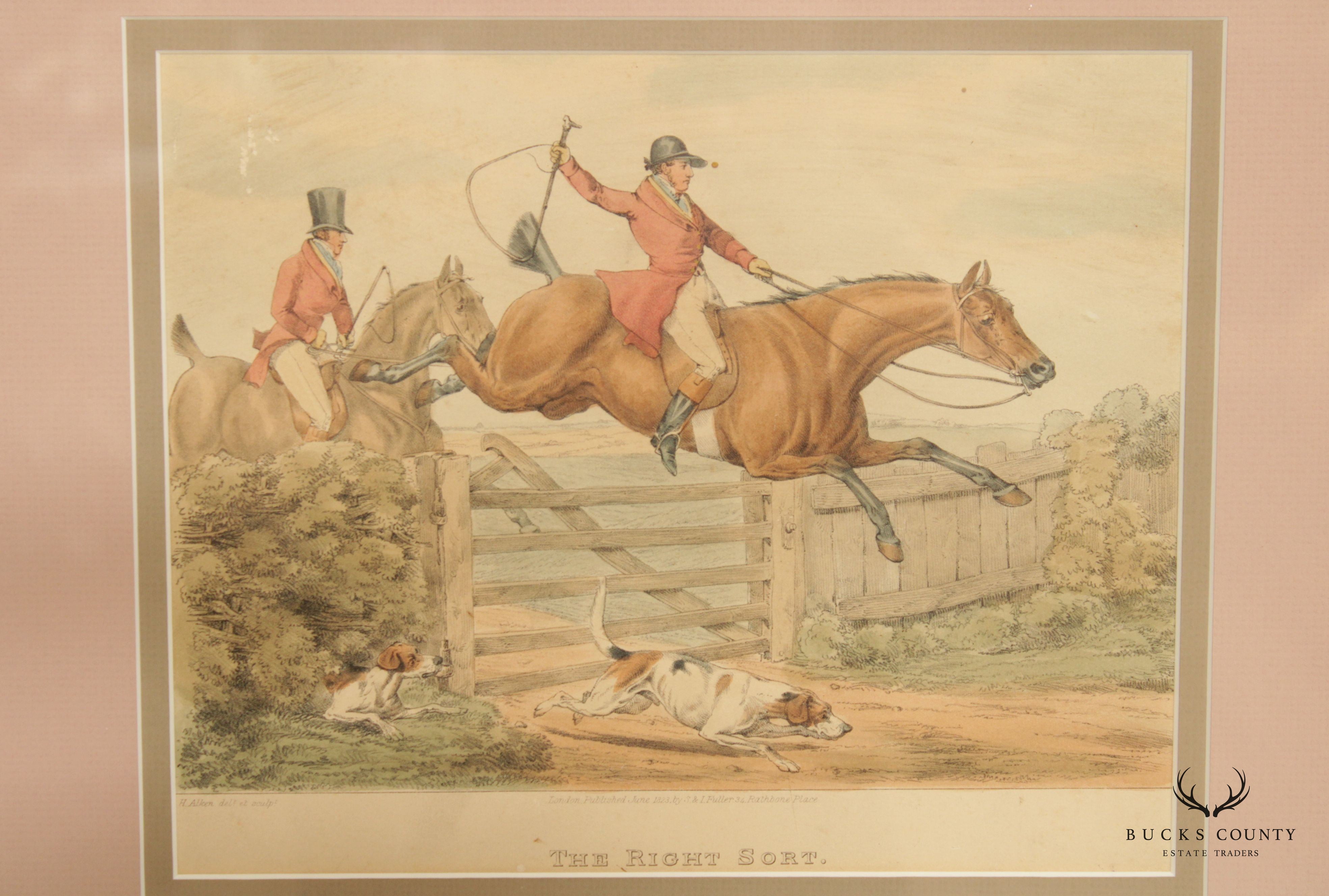 Antique English Aquatint 'The Right Sort', after Henry Thomas Alken
