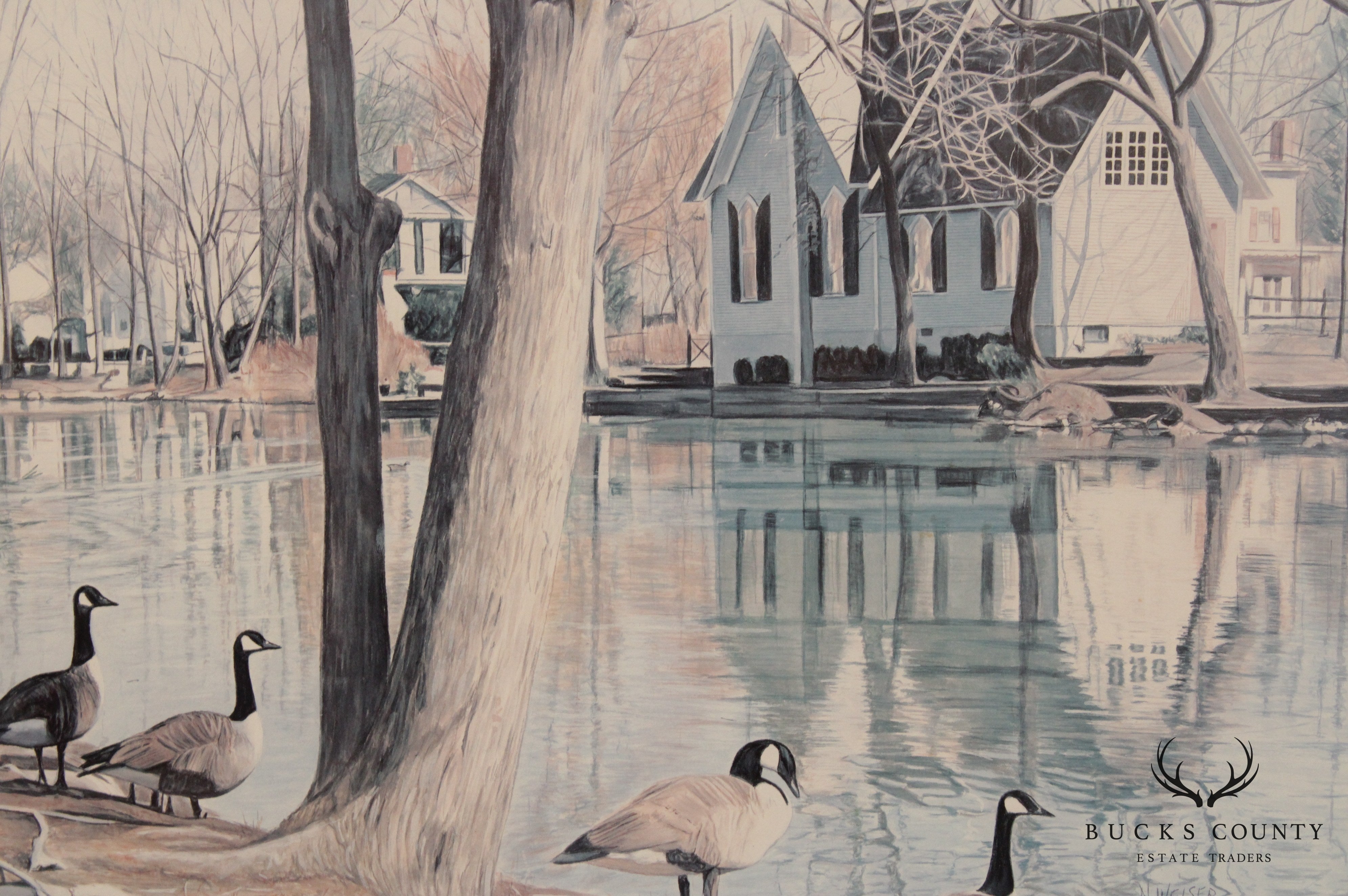 Nancy Weiser Pencil Signed Framed Print of Yardley Library