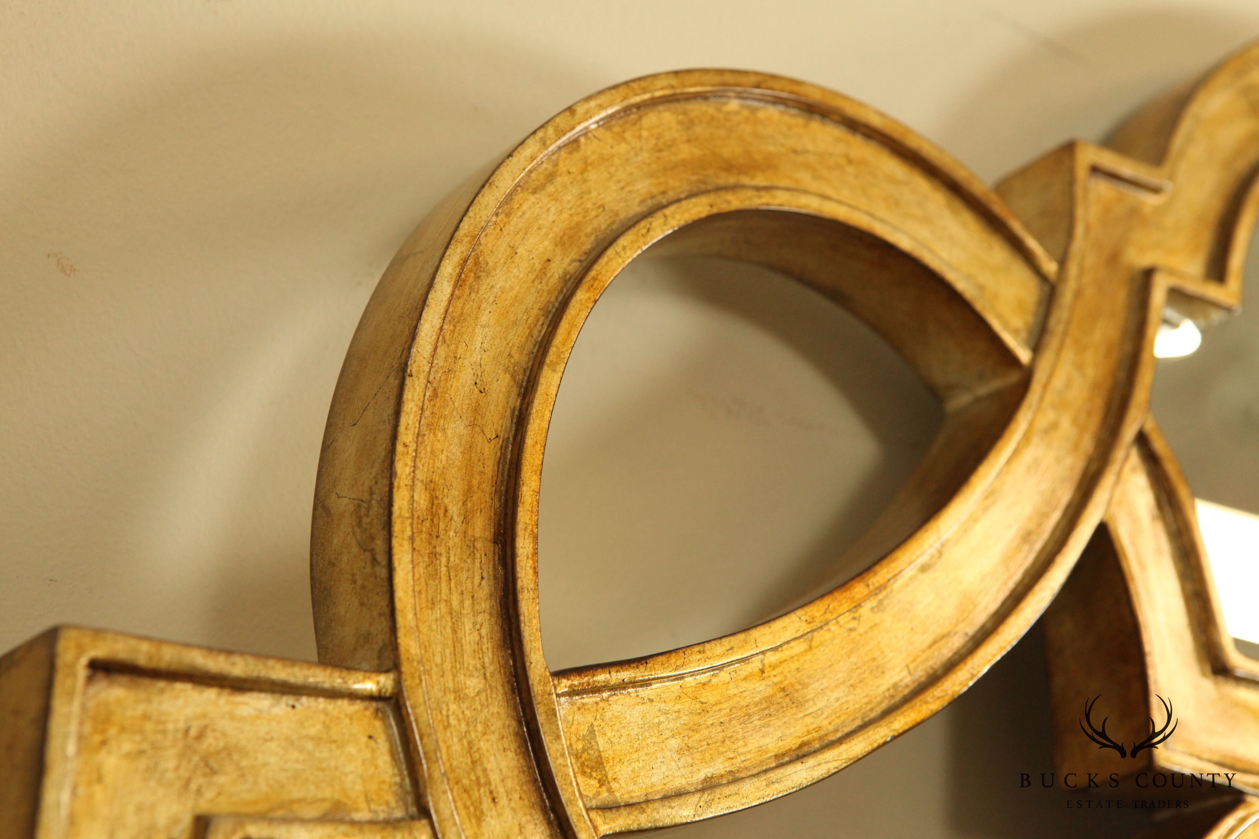 Classic Modern Style Silver Gilt Frame Wall Mirror