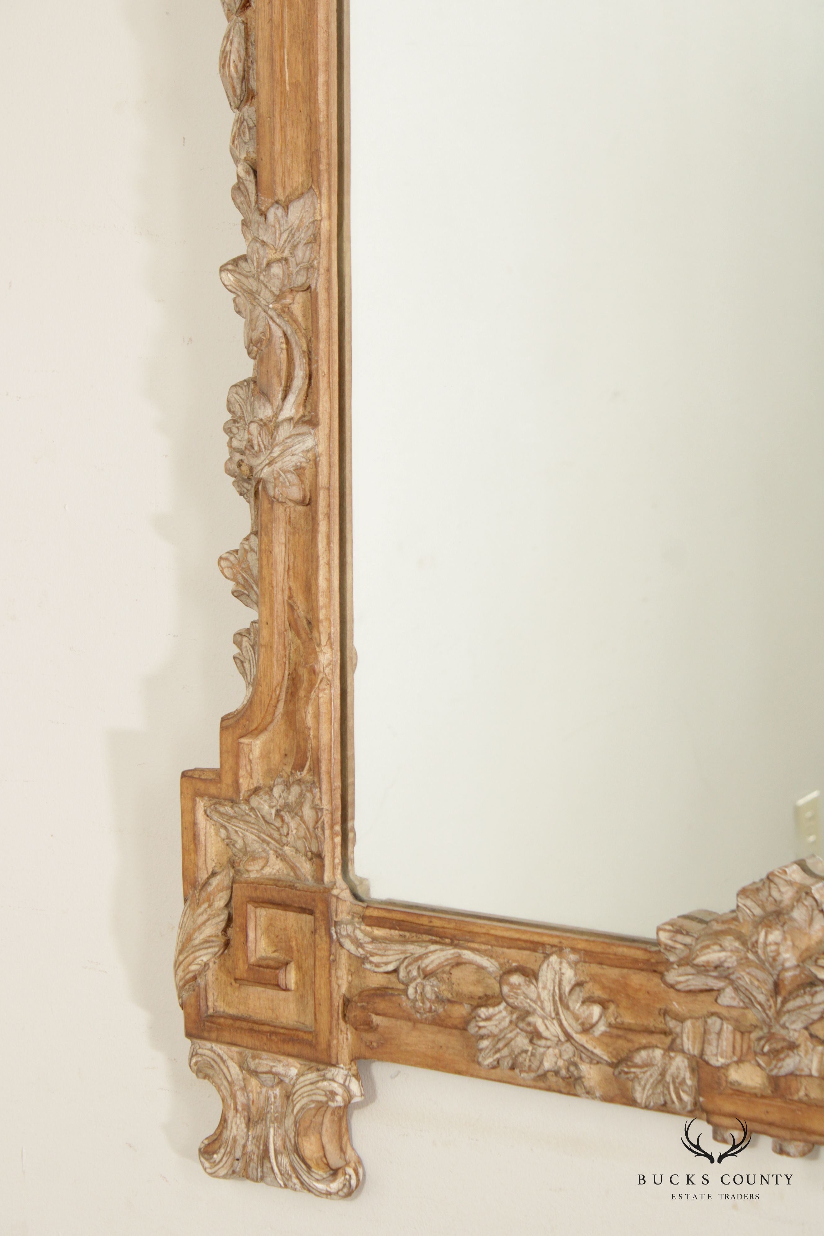 Louis XV Style Carved Wood Rectangular Wall Mirror