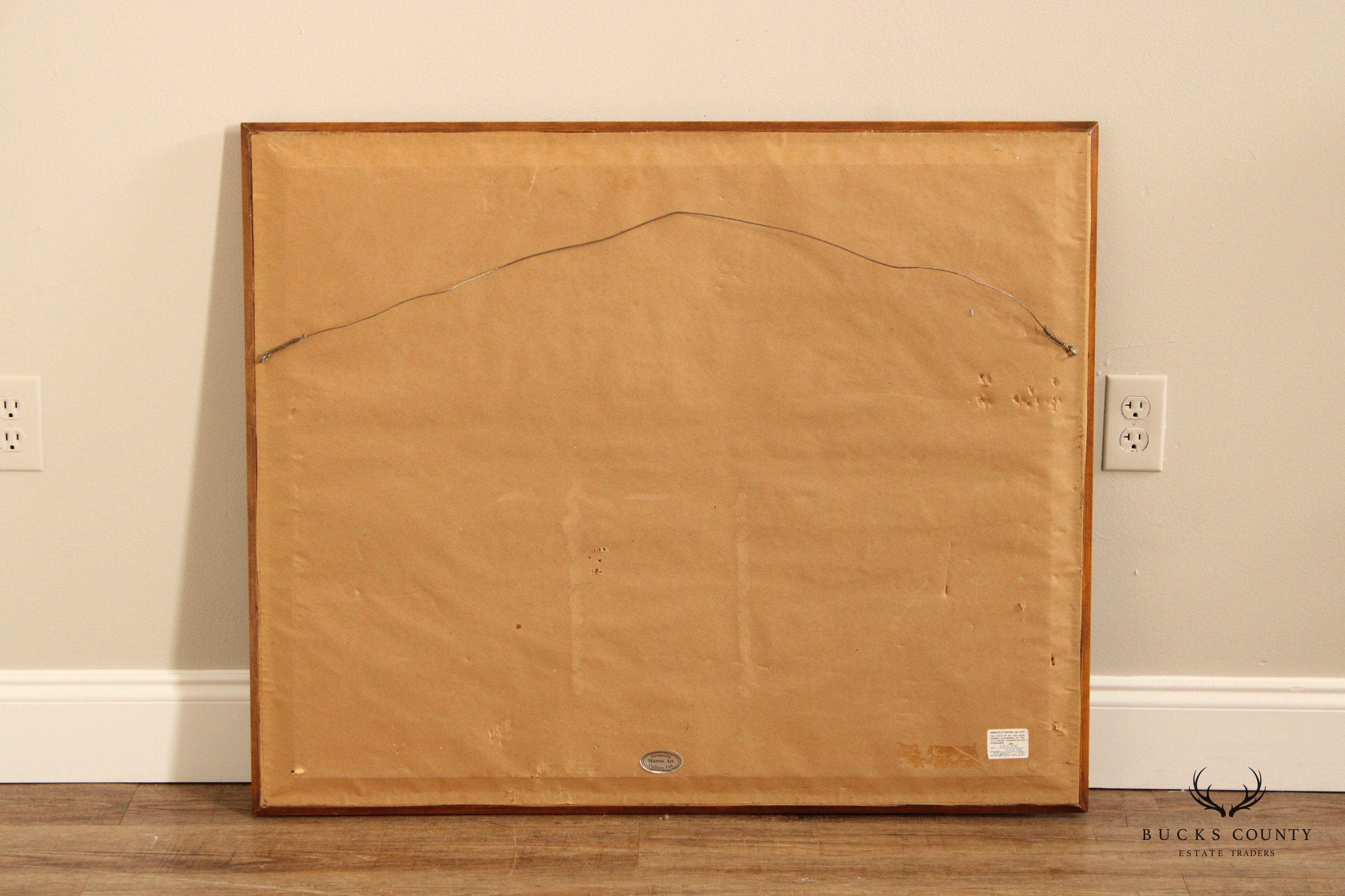 Keith Miller 1970s Ship Loading Docks Fine Art Print, Custom Framed