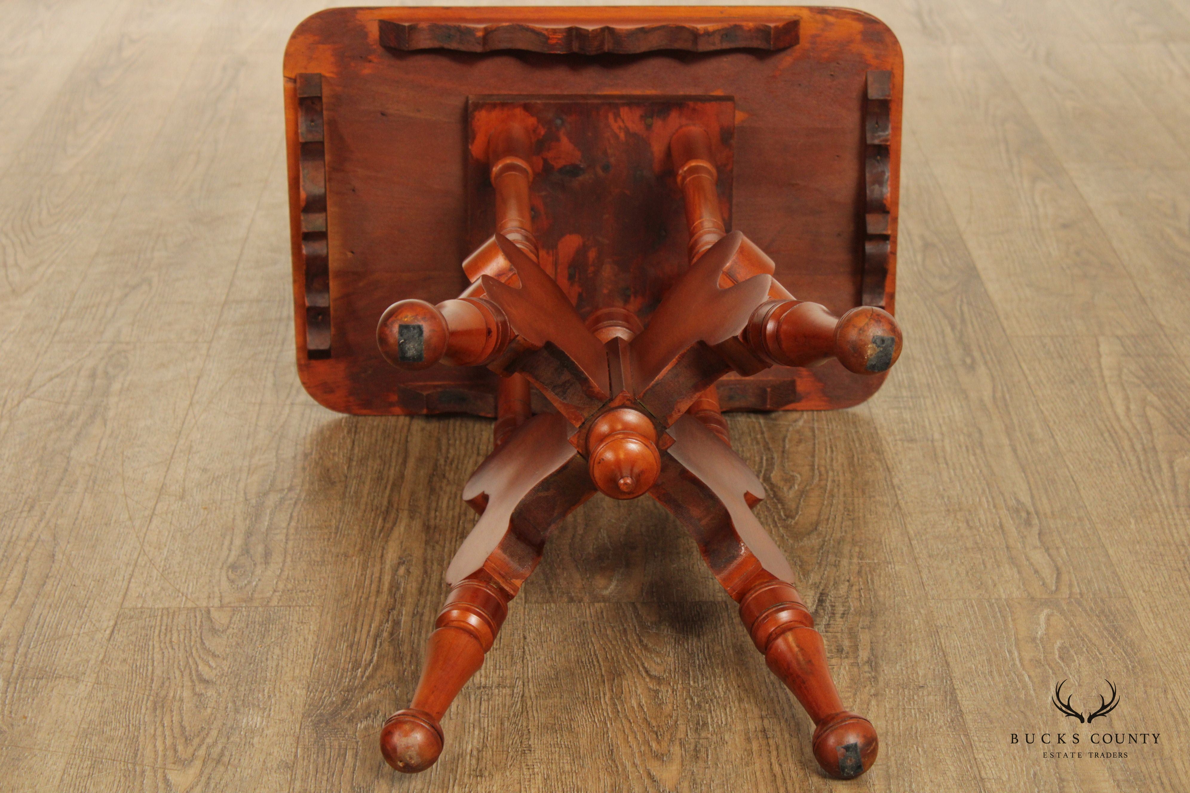 Antique Eastlake Victorian Pair of Carved Side Tables