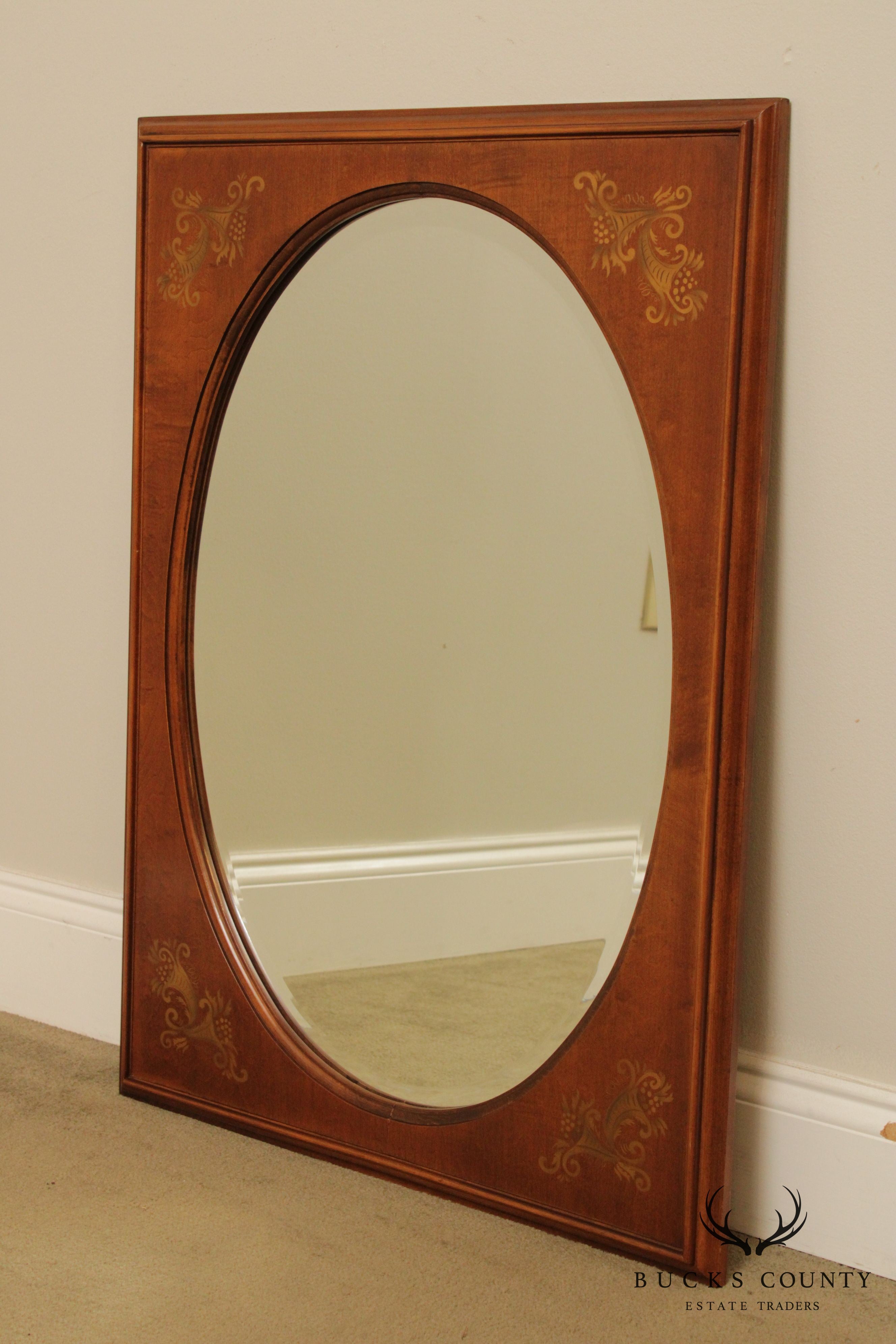Hitchcock Vintage Maple Stenciled Wall Mirror