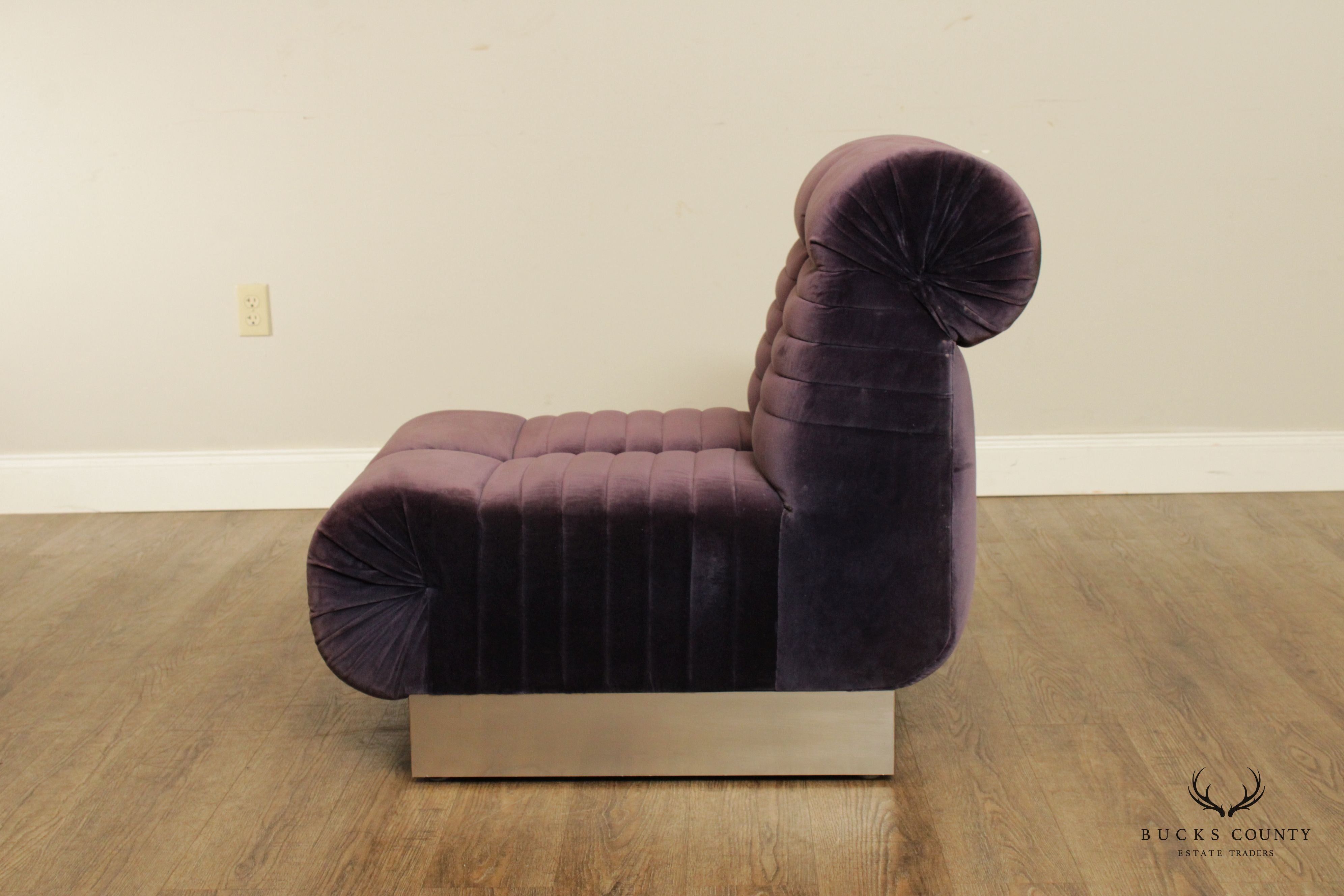 Edward Axel Roffman 1970s Modern Pair Slipper Lounge Chairs