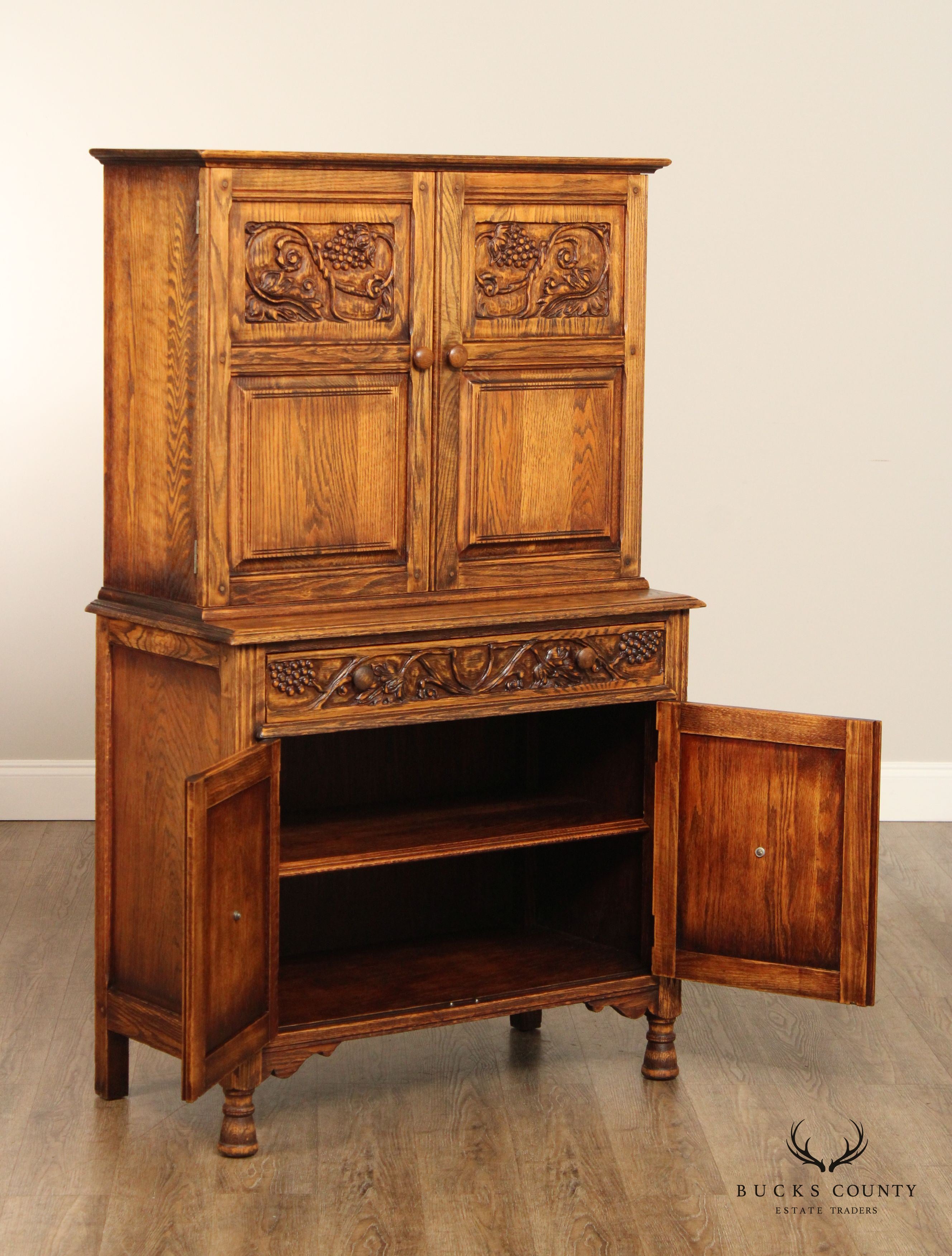 Jamestown Lounge Co. Feudal Oak Storage Cupboard Hutch