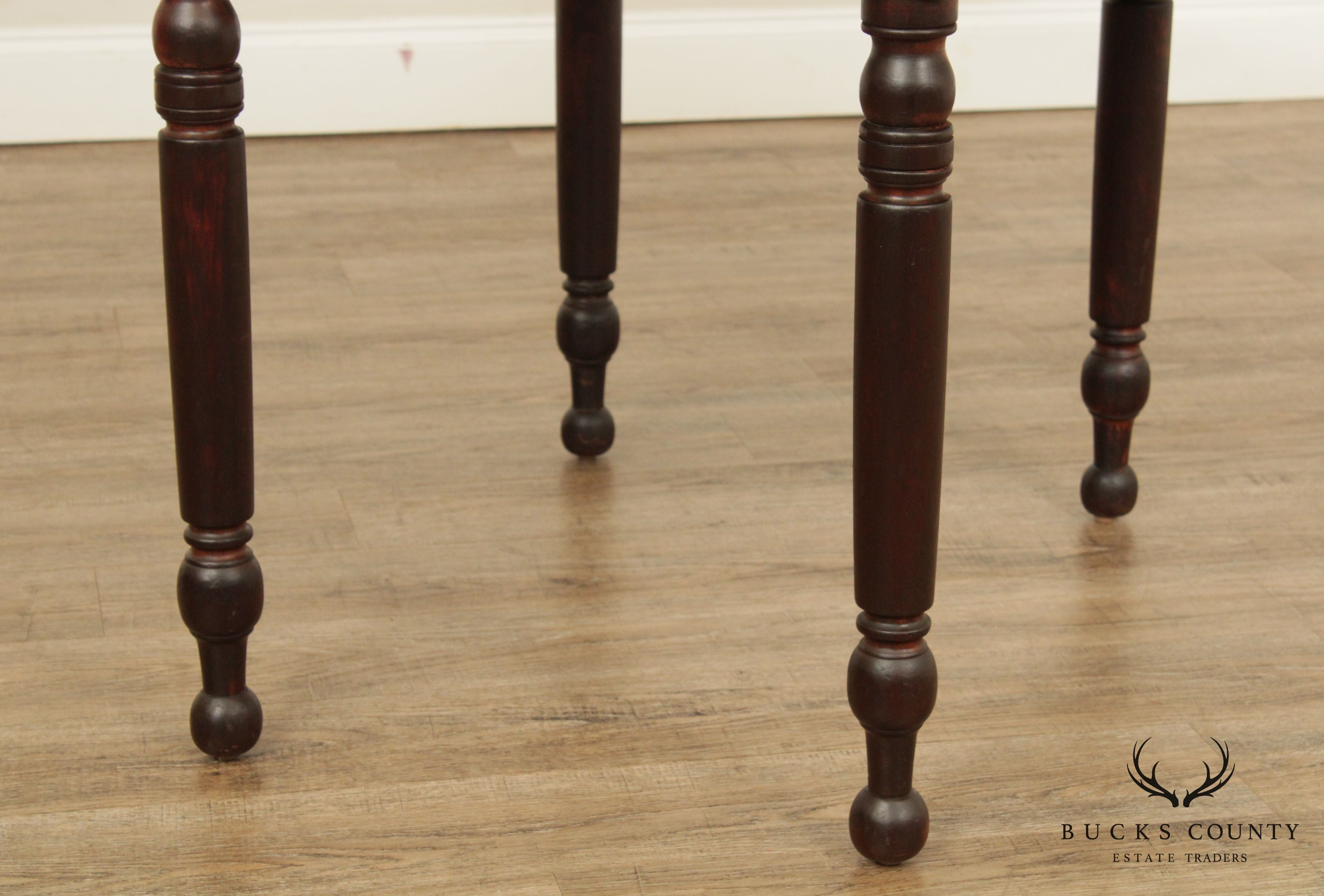 Antique Country Sheraton Cherry One Drawer, Drop Leaf Table