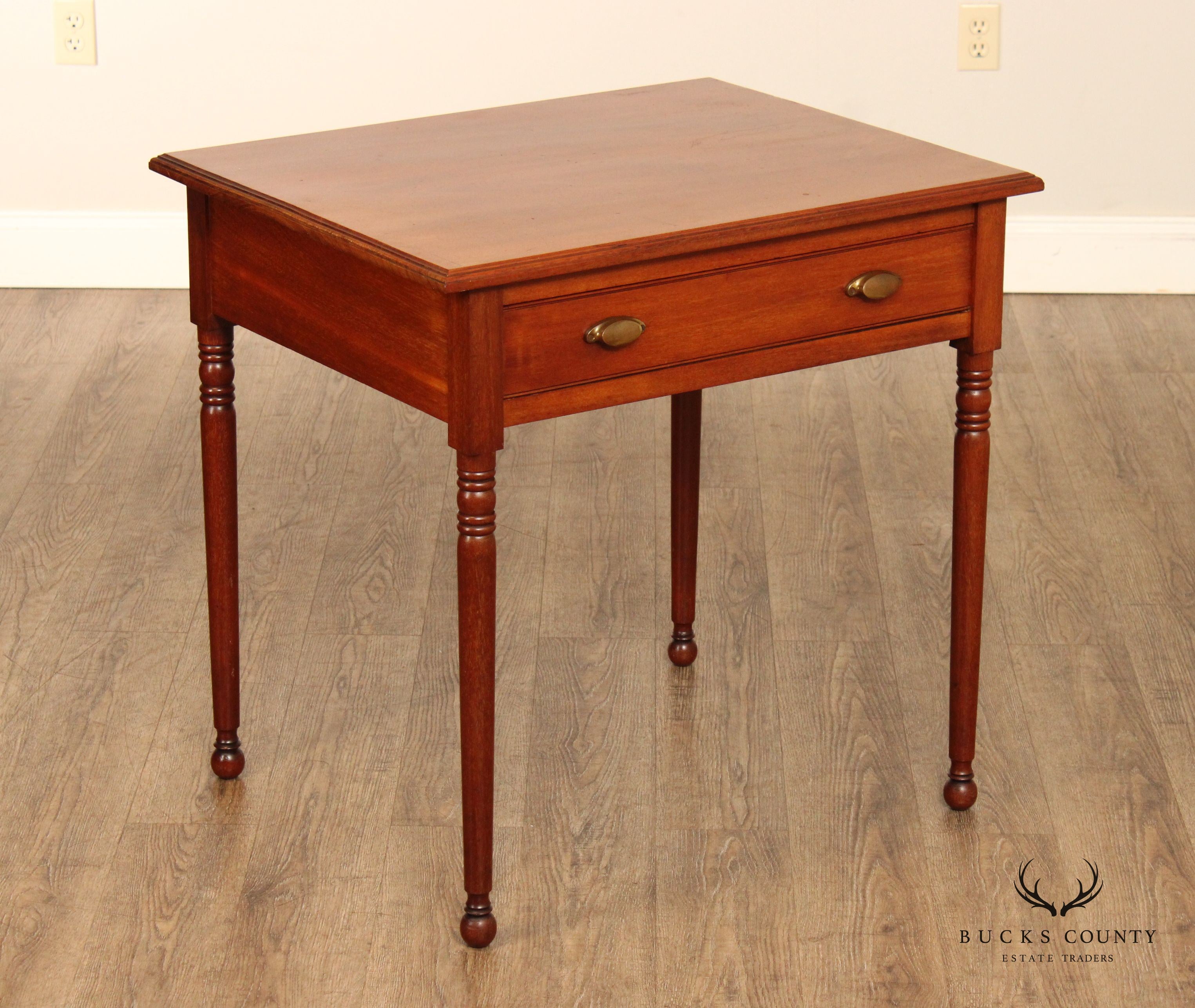 Sheraton Style Antique Mahogany One-Drawer Writing or Side Table