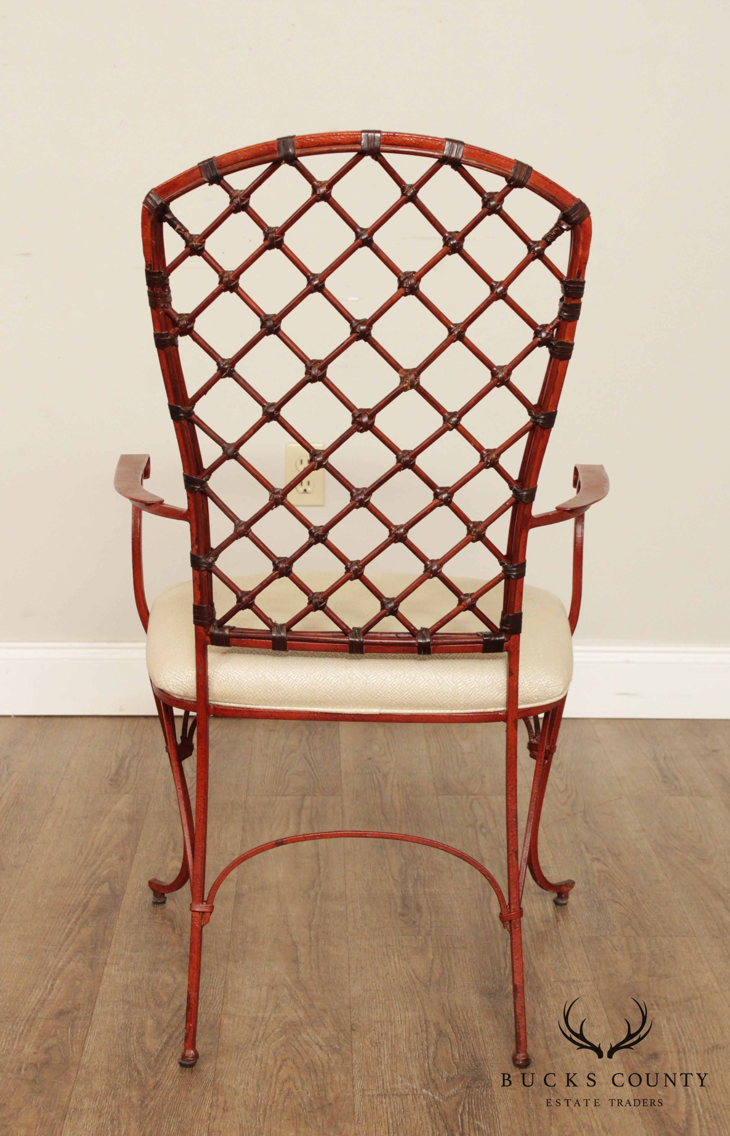 Hollywood Regency Set of 3 Iron Arm Chairs
