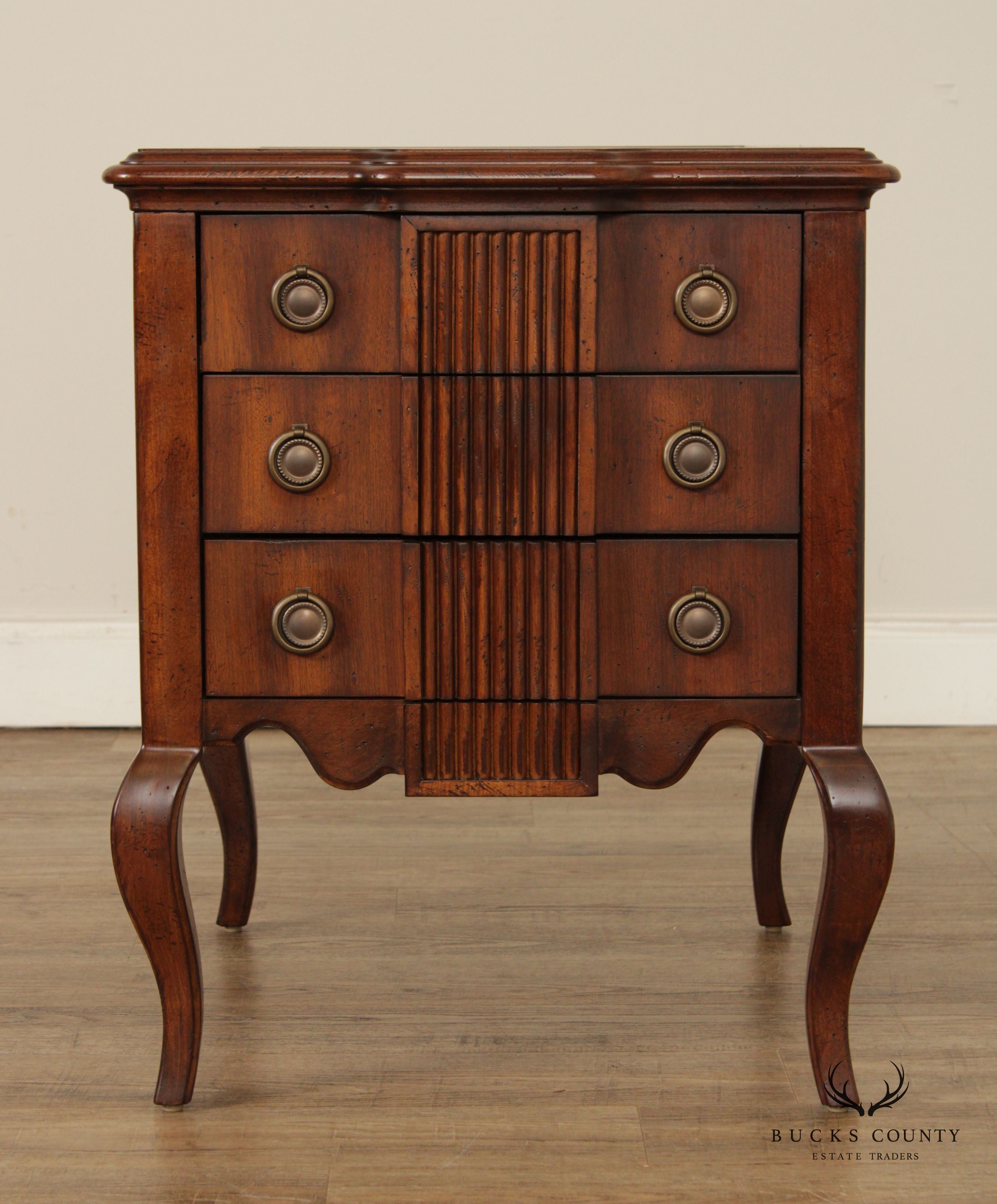 CTH Sherrill Occasional French Style Three Drawer Side Table