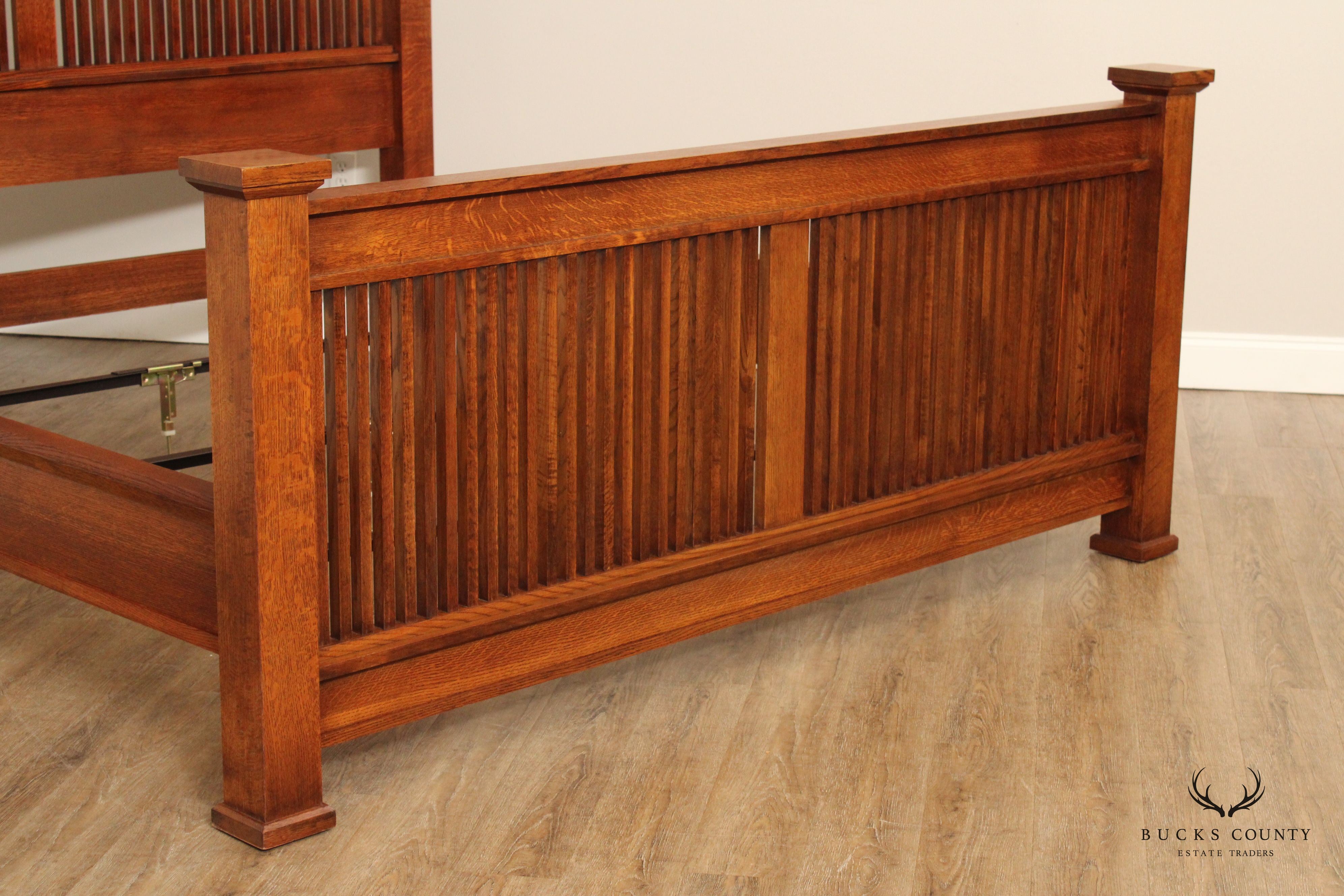 Stickley Mission Collection King Size Oak Prairie Bed