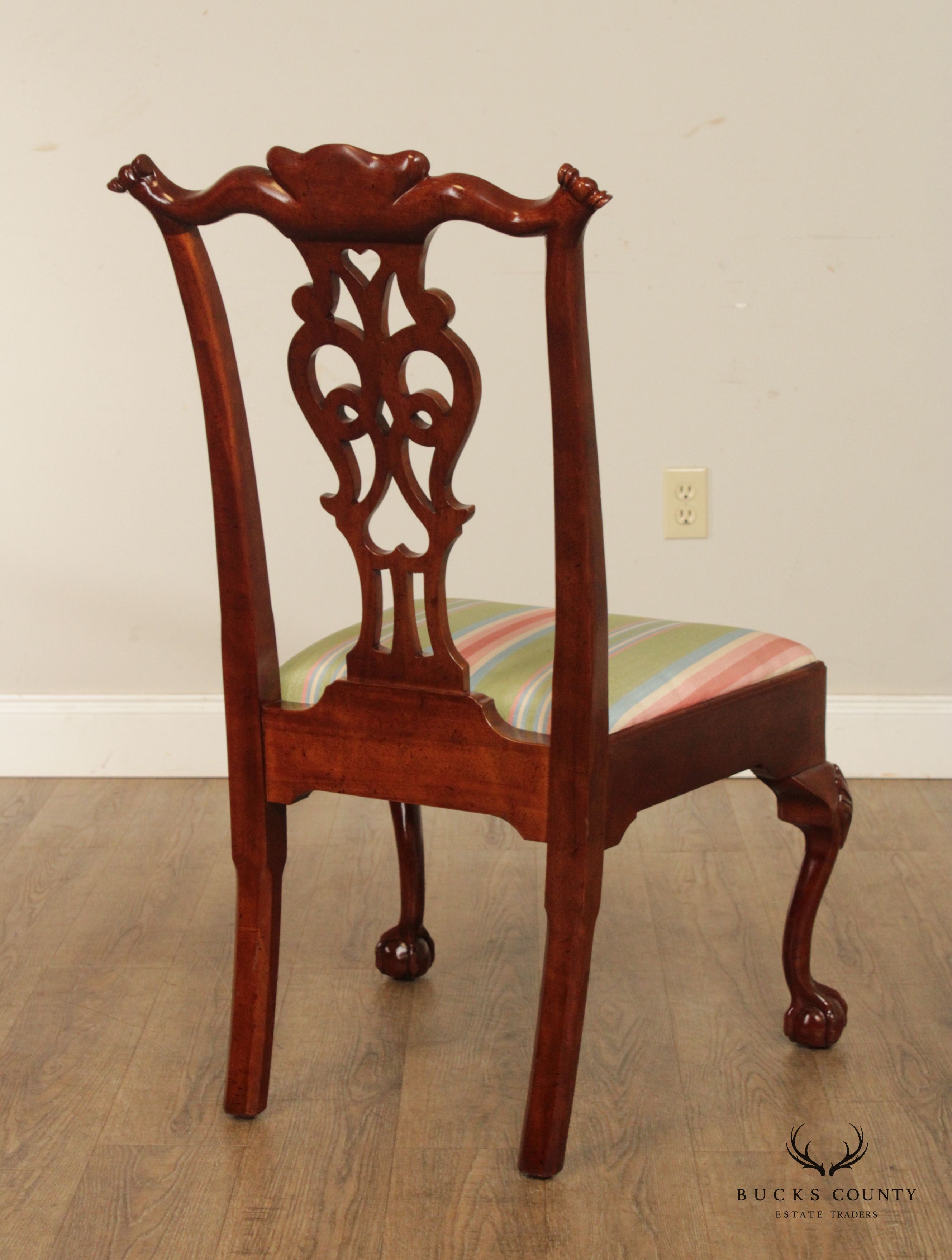 Chippendale Style Carved Mahogany Set of 10 Dining Chairs
