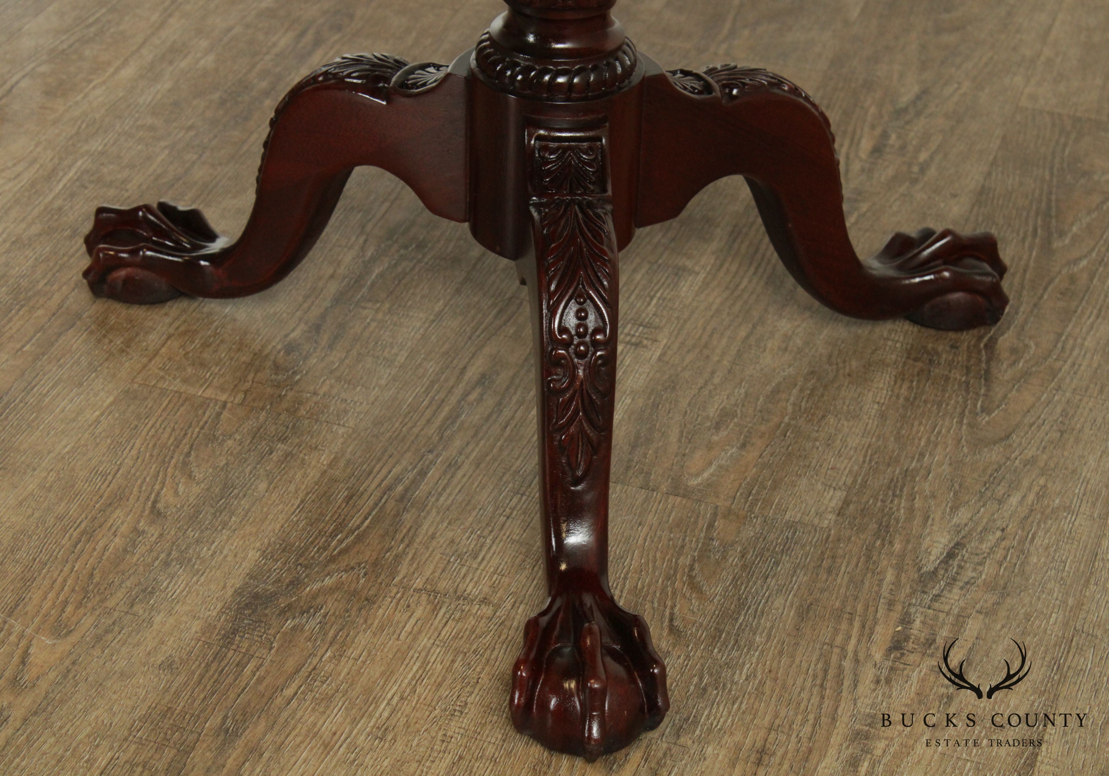Chippendale Style Carved Mahogany Piecrust Tilt Top Tea Table