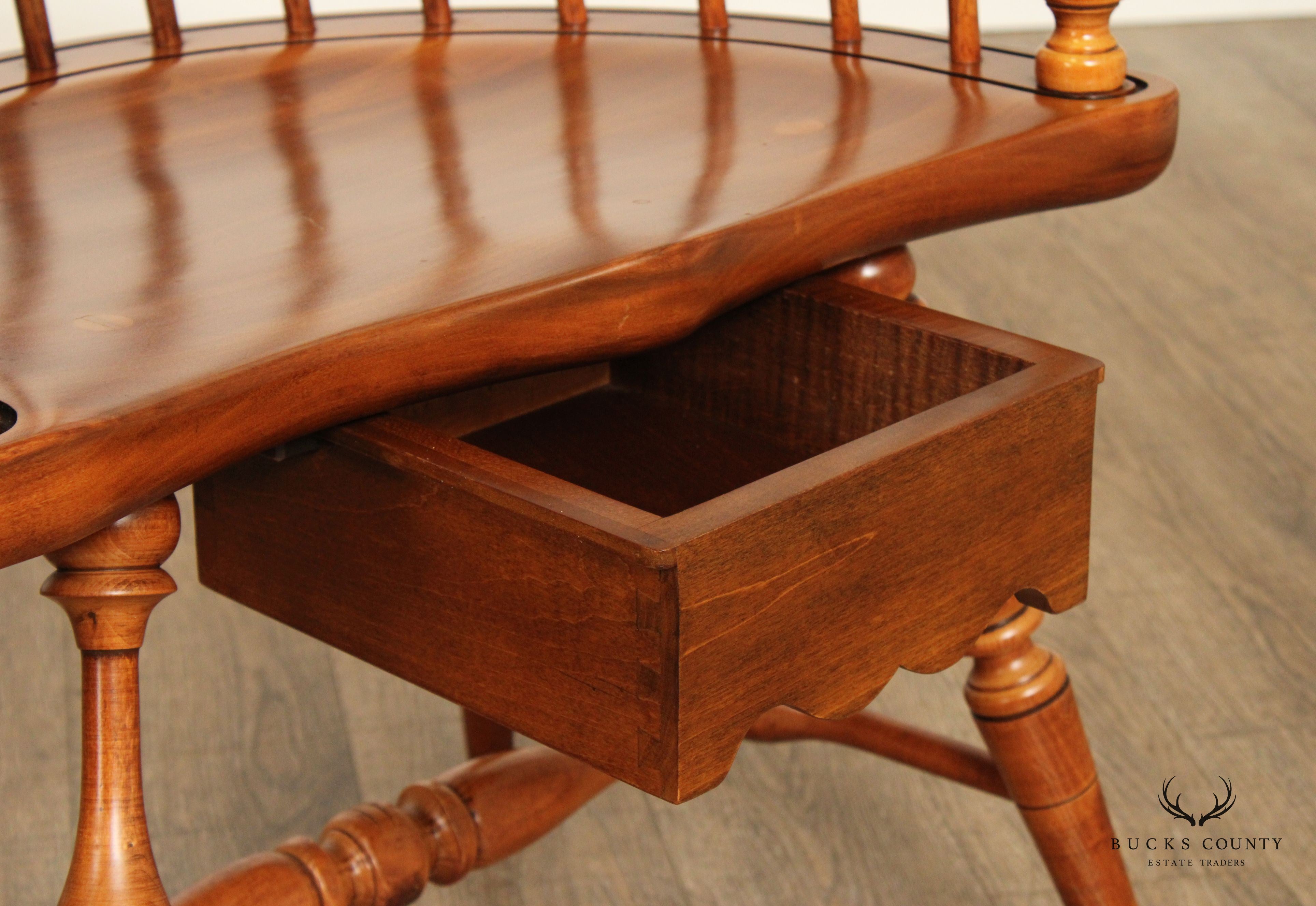 FREDERICK DUCKLOE CHERRY WINDSOR STYLE WRITING ARMCHAIR