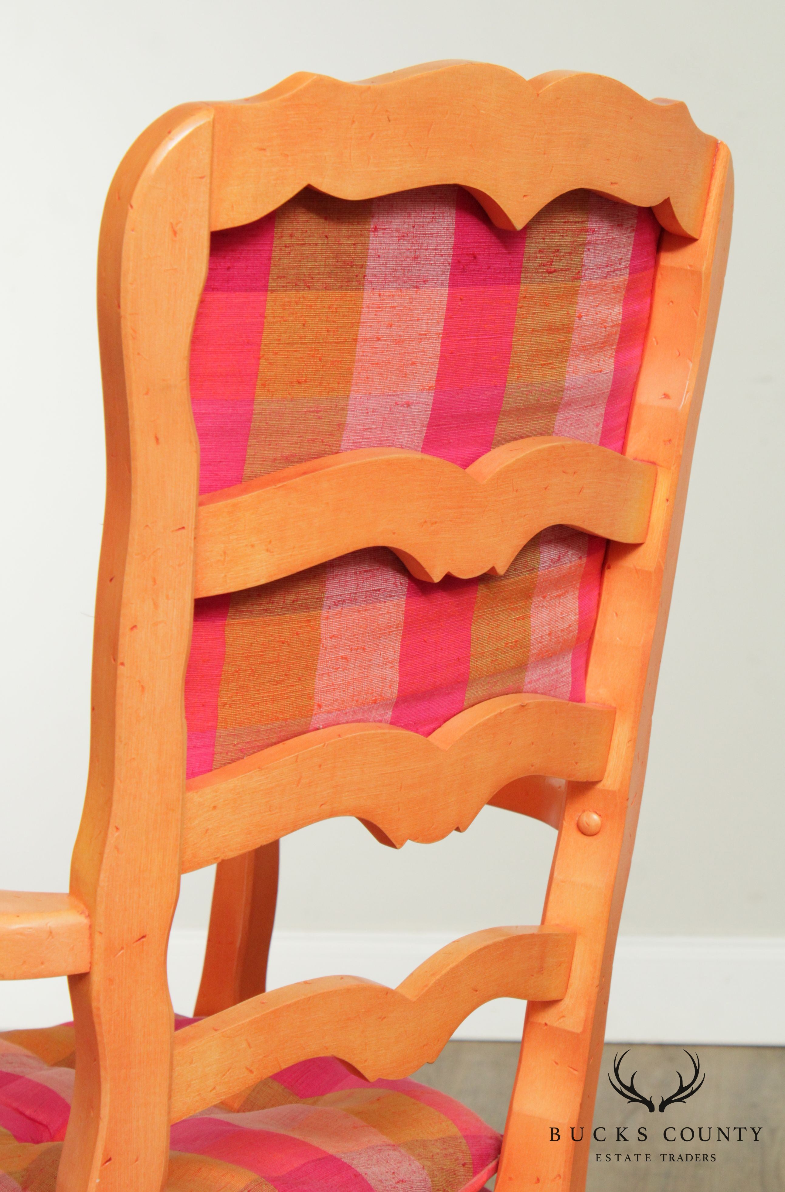 Colorful Vintage Custom Quality French Country Style Set 6 Dining Chairs