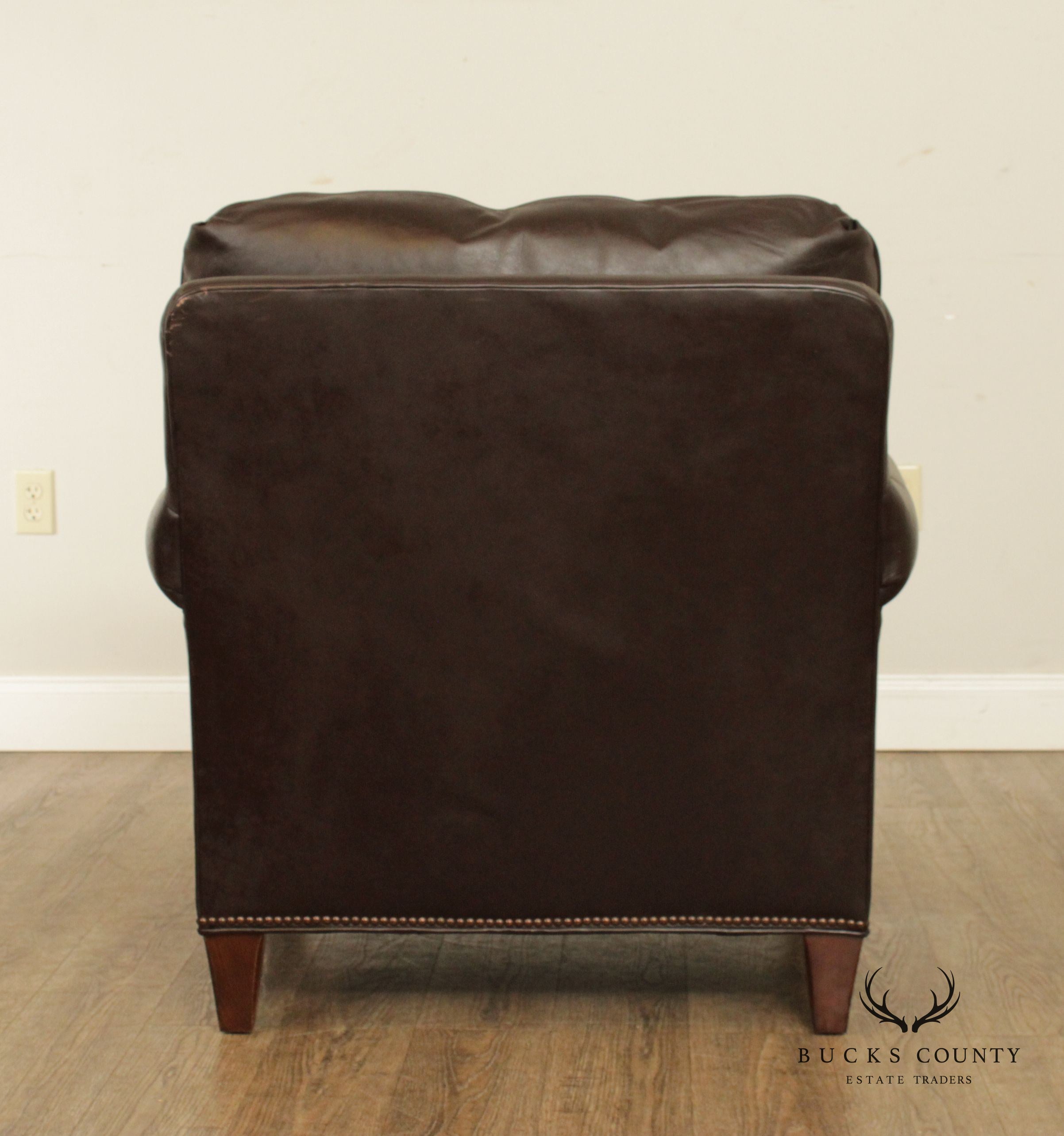 Baker Furniture Pair of Leather Lounge Chairs (C)