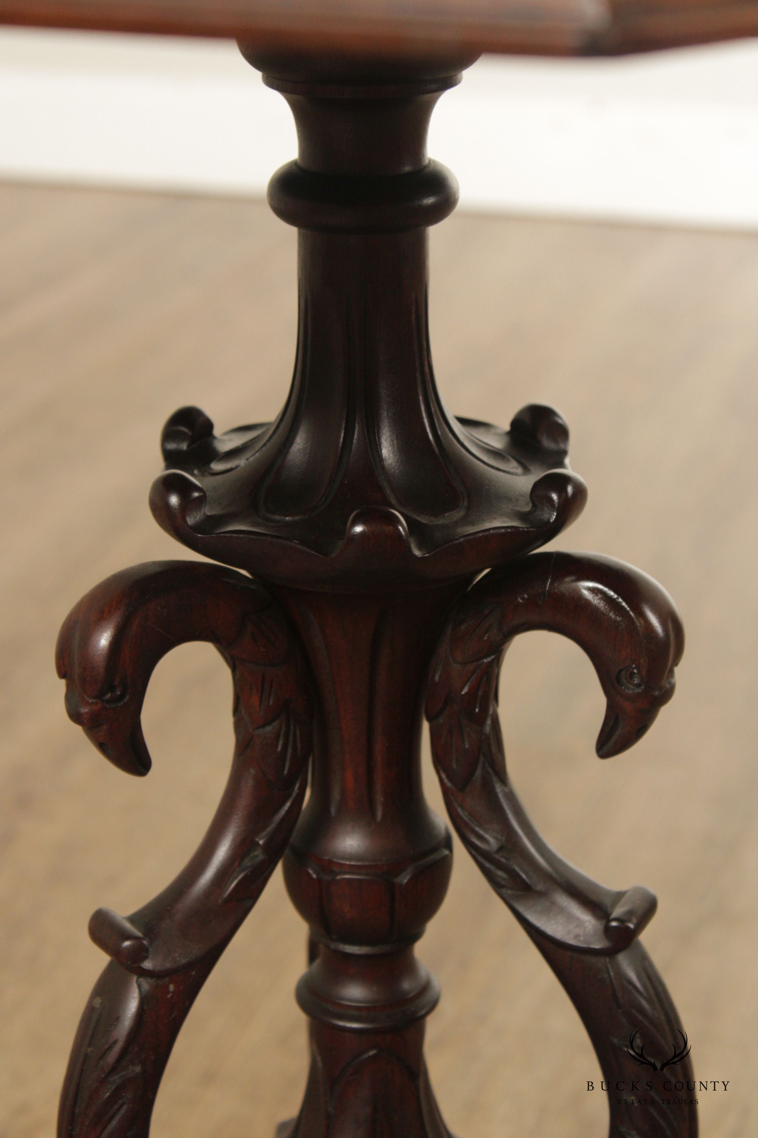 Antique Edwardian Mahogany Pedestal Side Table