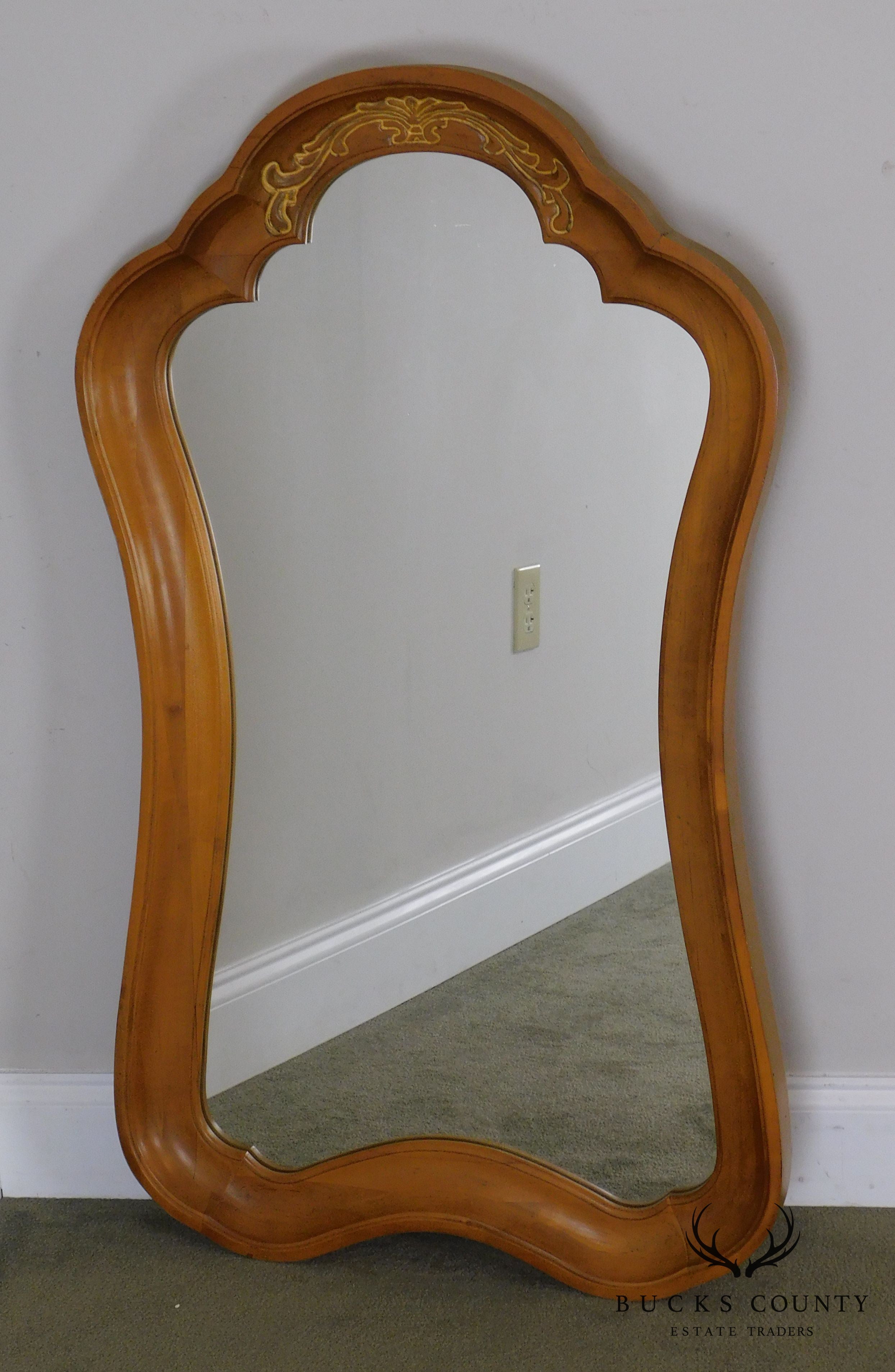 Provincial Style Scalloped Wood Frame Wall Mirror