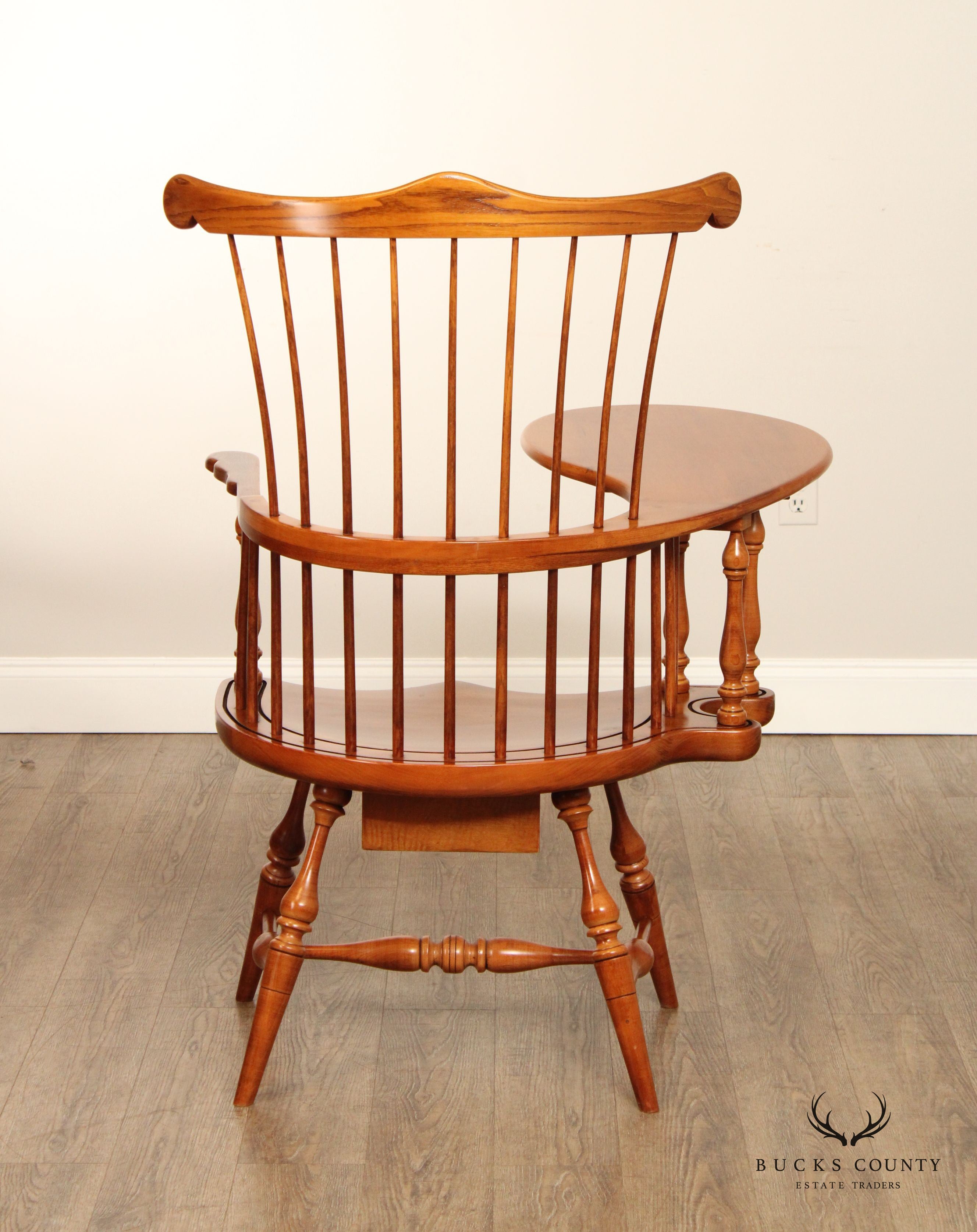 FREDERICK DUCKLOE CHERRY WINDSOR STYLE WRITING ARMCHAIR