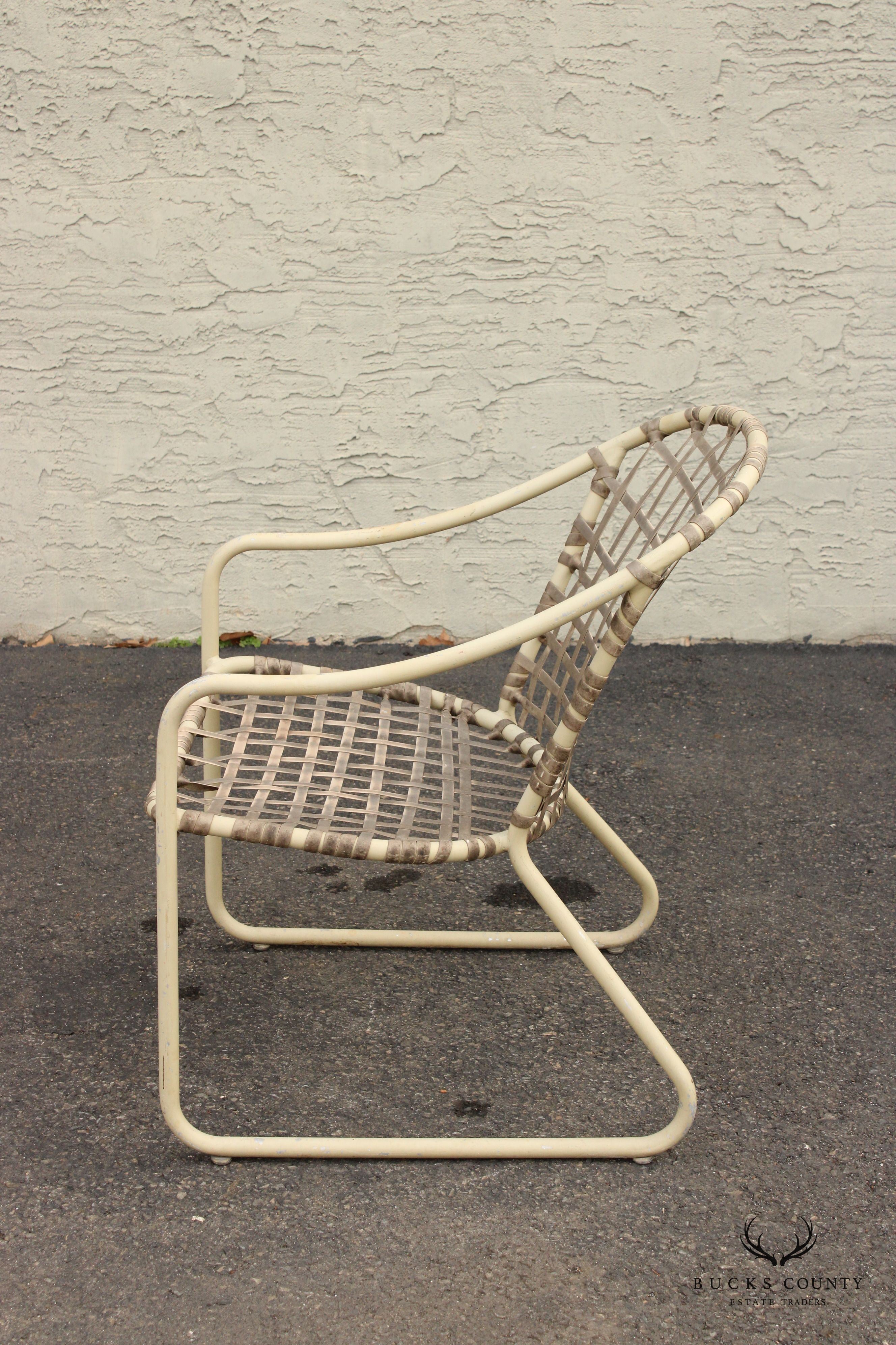 Mid Century Modern Pair of Outdoor Dining Armchairs